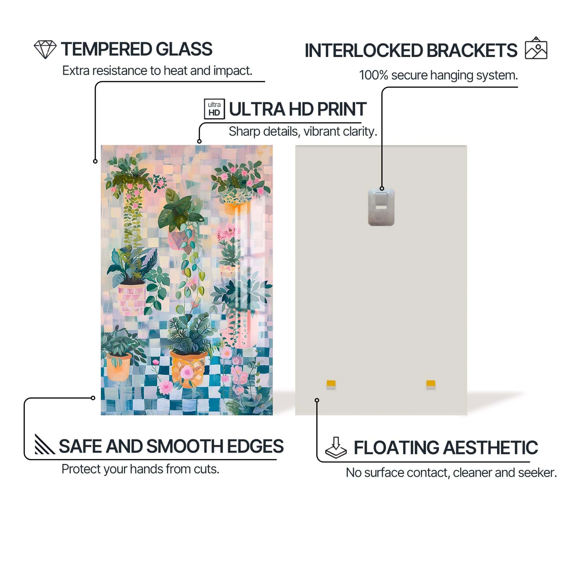 Artronauts Glass Print Abstarct Indoor Garden - Tempered Glass Wall Art