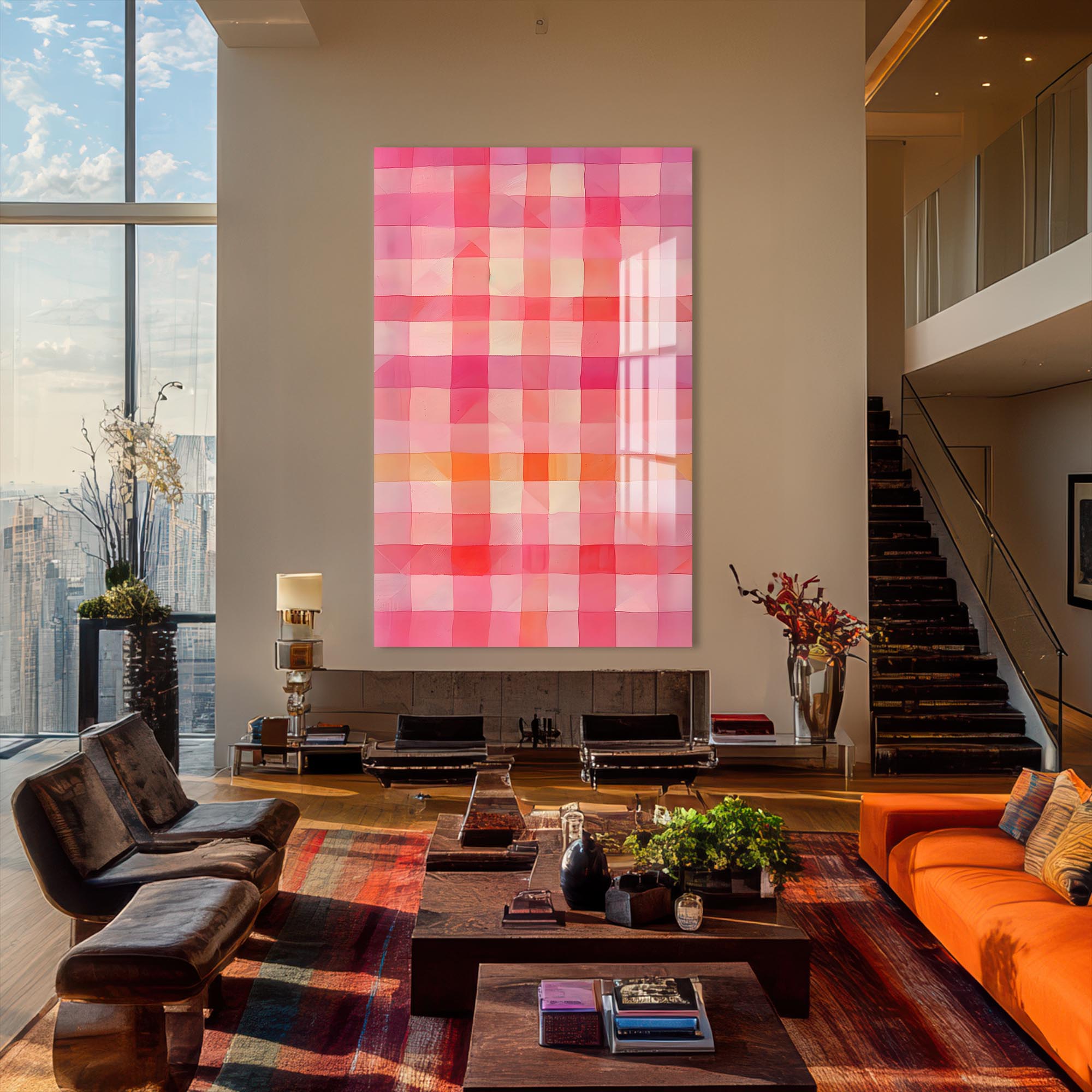 Artronauts Glass Print Mosaic Glow- Abstract Tempered Glass Wall Art