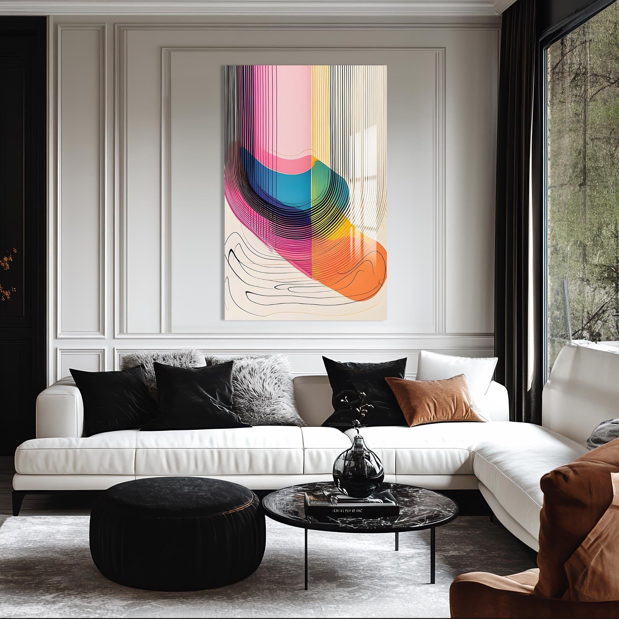 Artronauts Glass Print Gradient Curves- Abstract Tempered Glass Wall Art