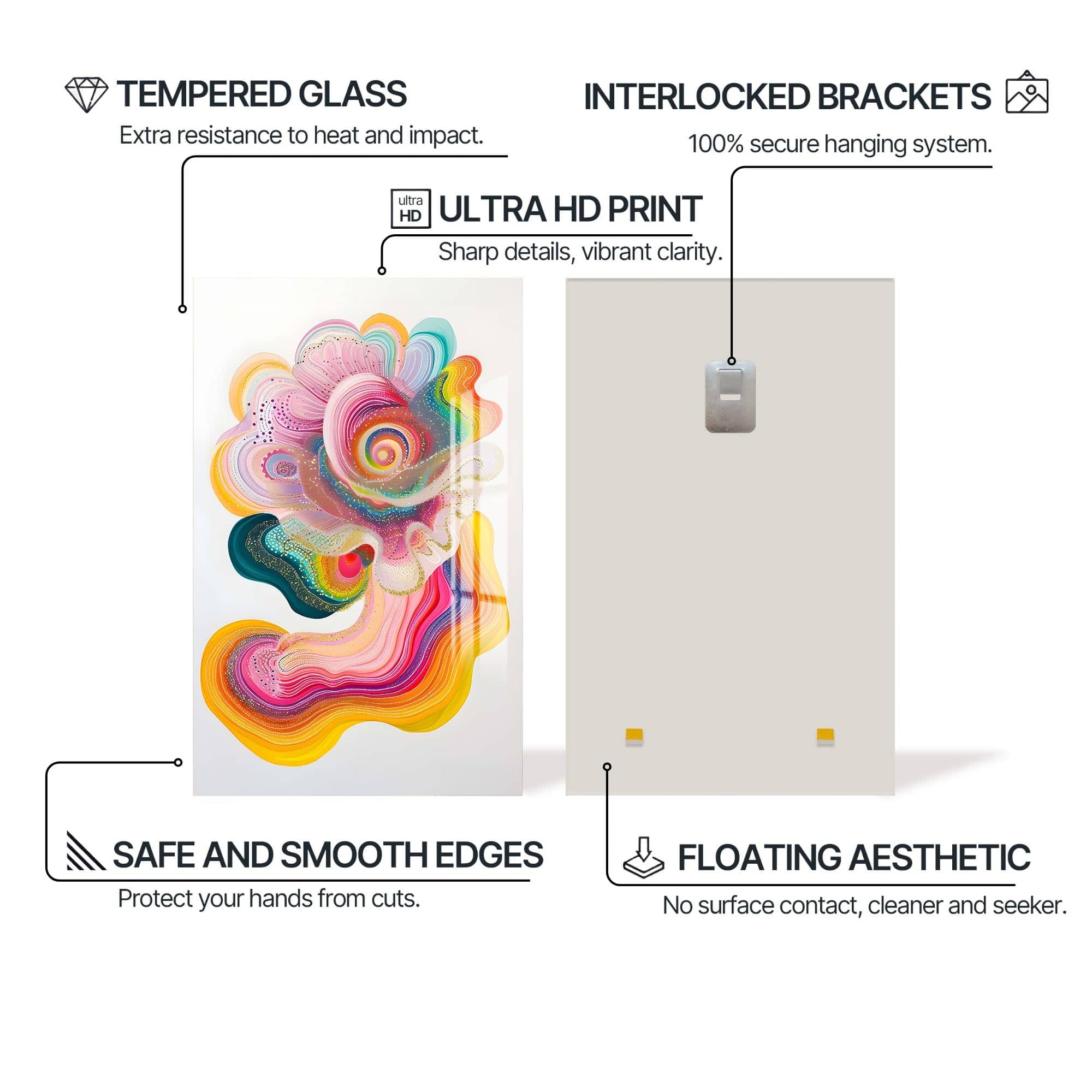 Artronauts Glass Print Colour Bloom- Abstract Tempered Glass Wall Art