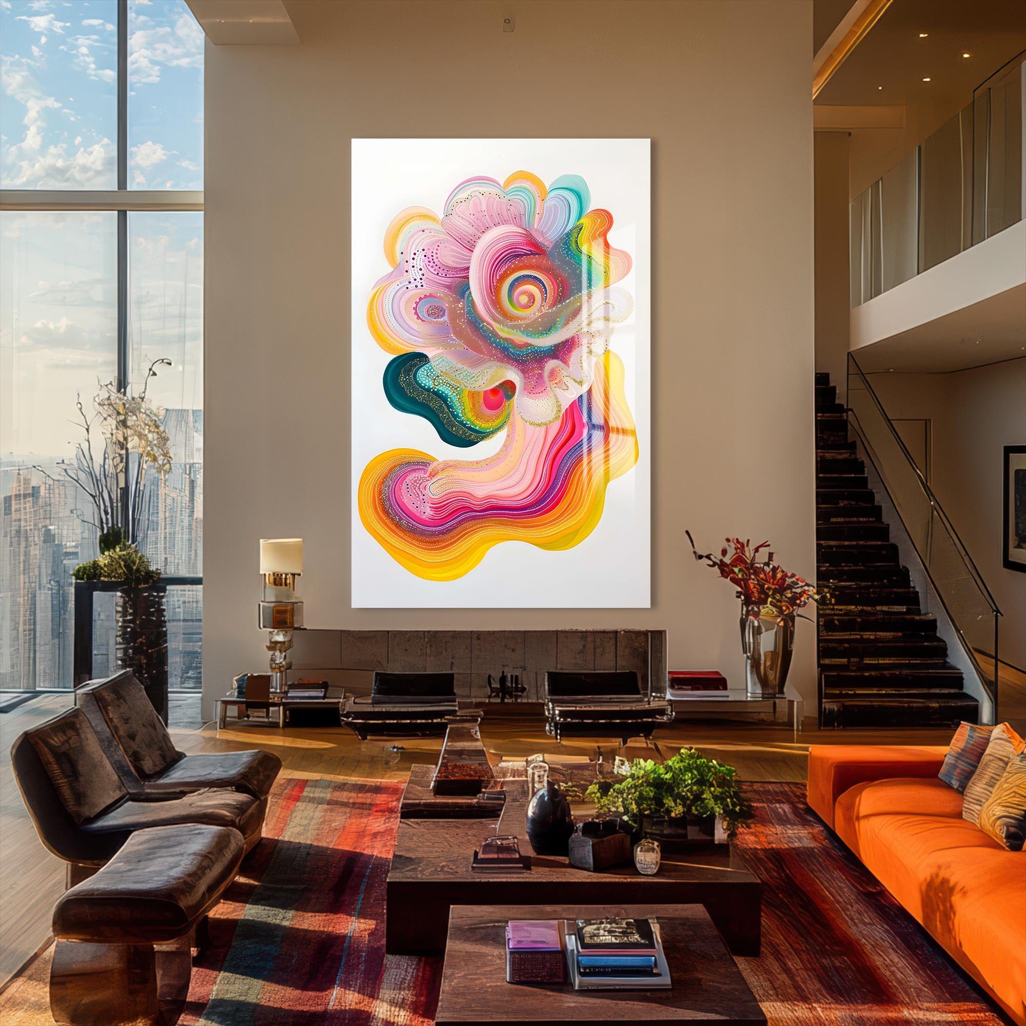 Artronauts Glass Print Colour Bloom- Abstract Tempered Glass Wall Art