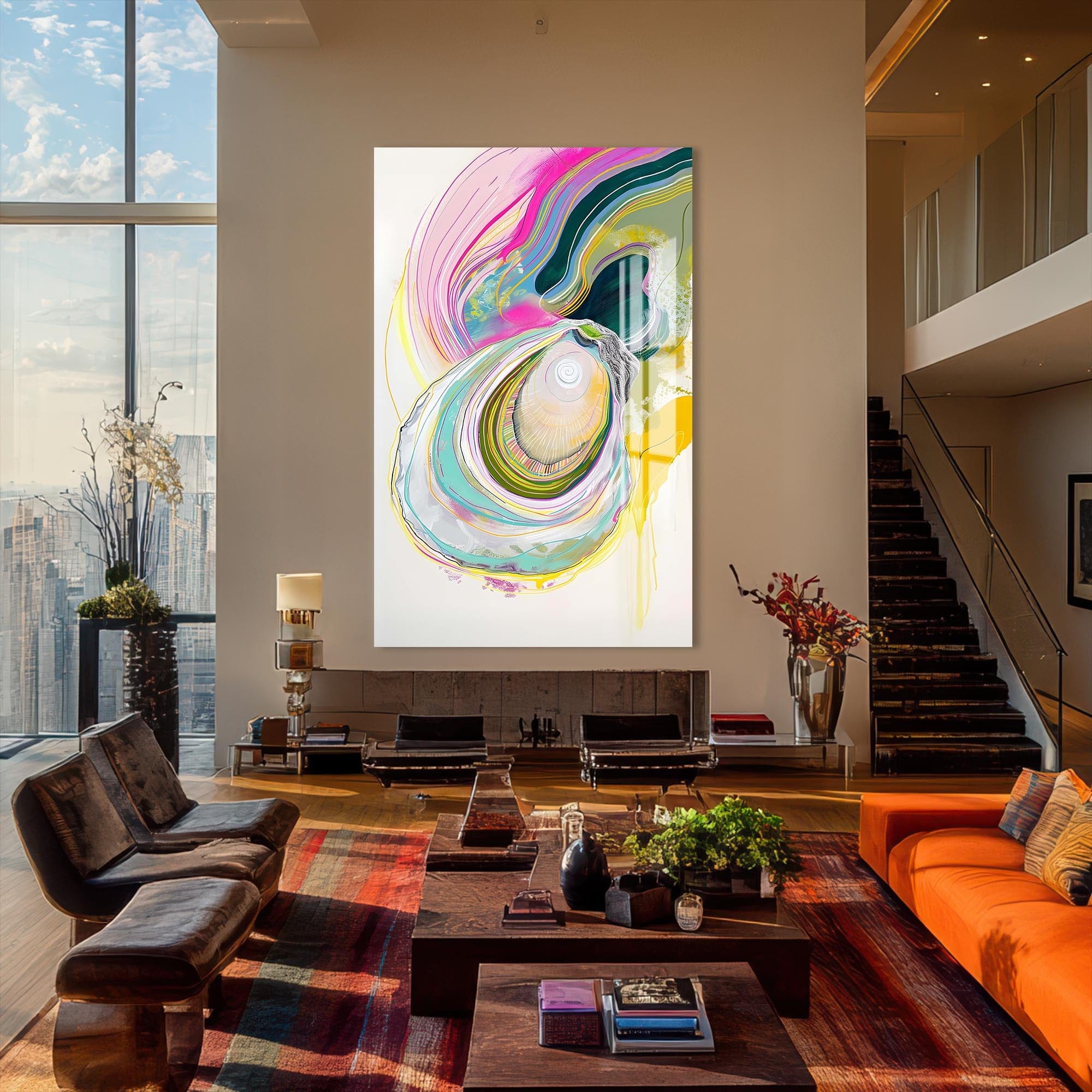 Artronauts Glass Print Abstract Oyster-Tempered Glass Wall Art