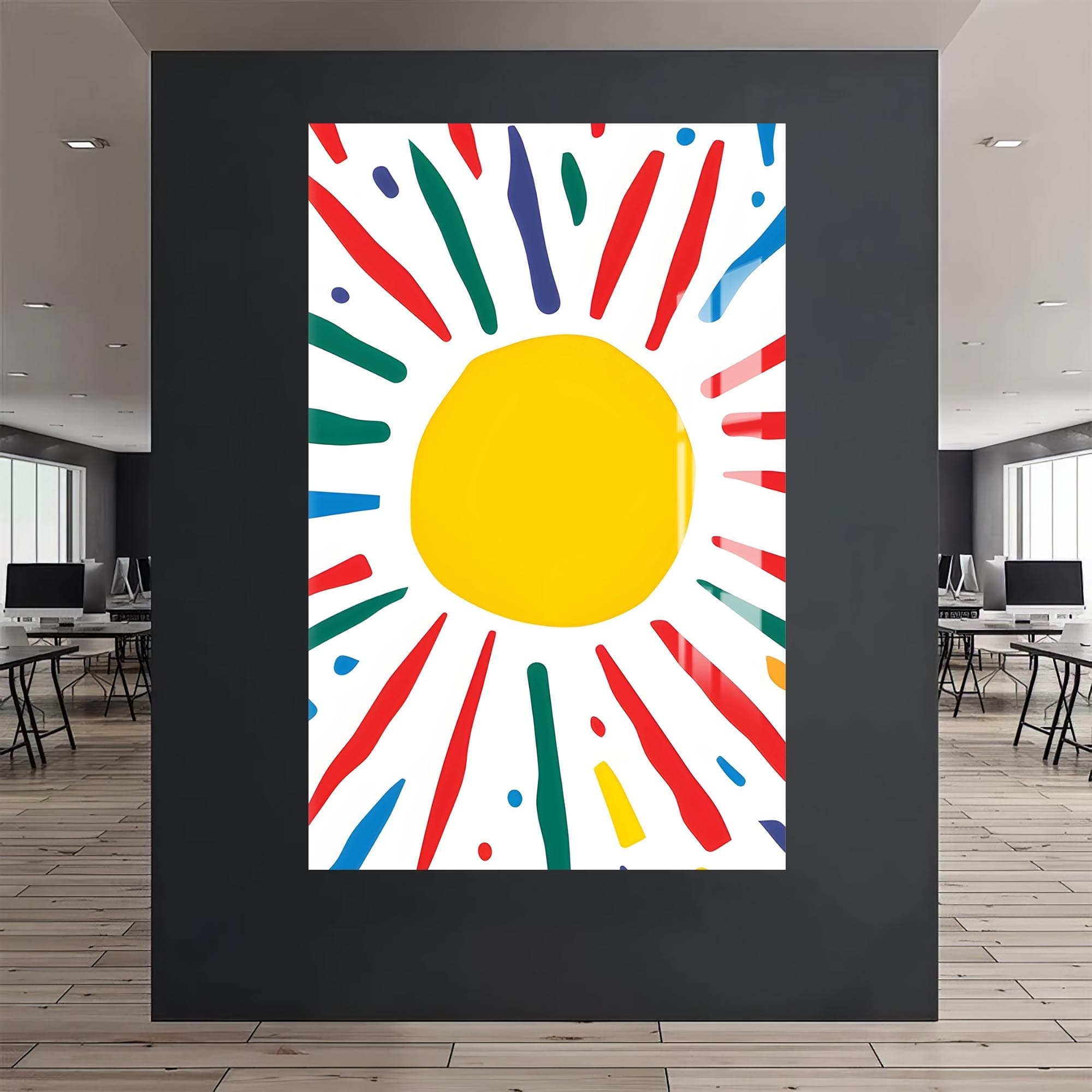 Artronauts Glass Print Abstract Sunburst II-Tempered Glass Wall Art