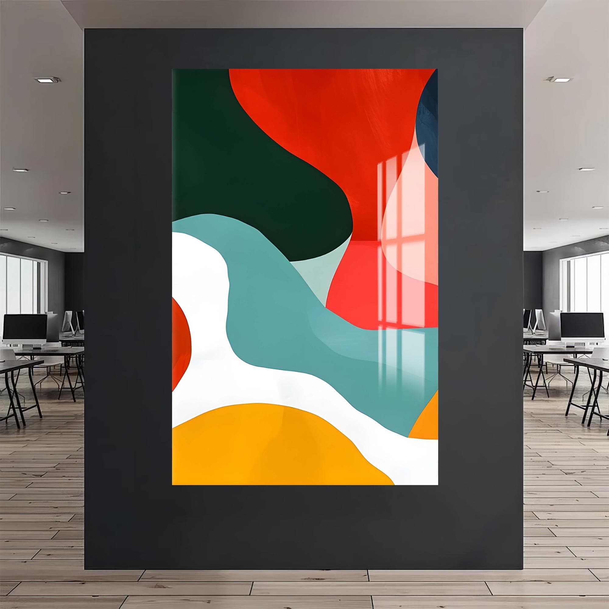 Artronauts Glass Print Organic Colour Blocks-Abstract Tempered Glass Wall Art