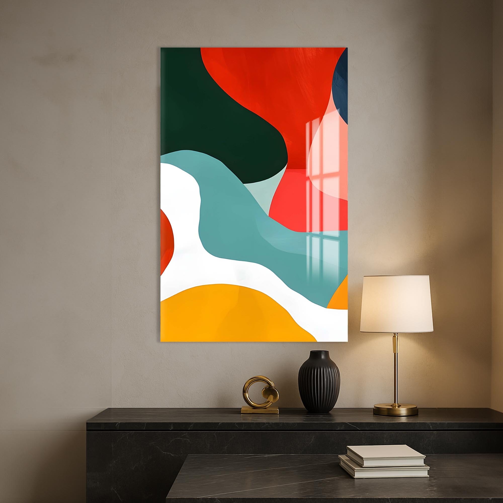 Artronauts Glass Print Organic Colour Blocks-Abstract Tempered Glass Wall Art