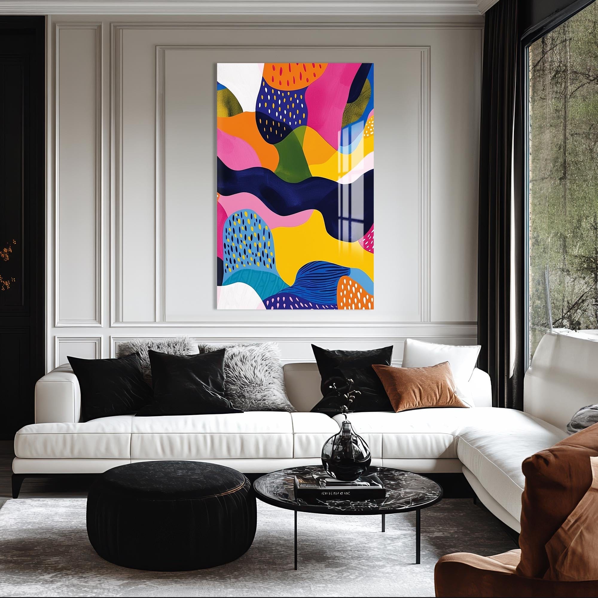 Artronauts Glass Print Vibrant Shapes- Abstract Tempered Glass Wall Art