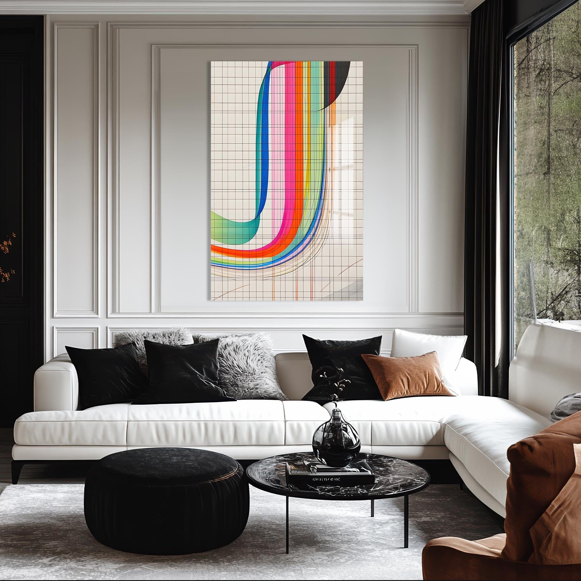 Artronauts Glass Print Grid Spectrum- Abstract Tempered Glass Wall Art