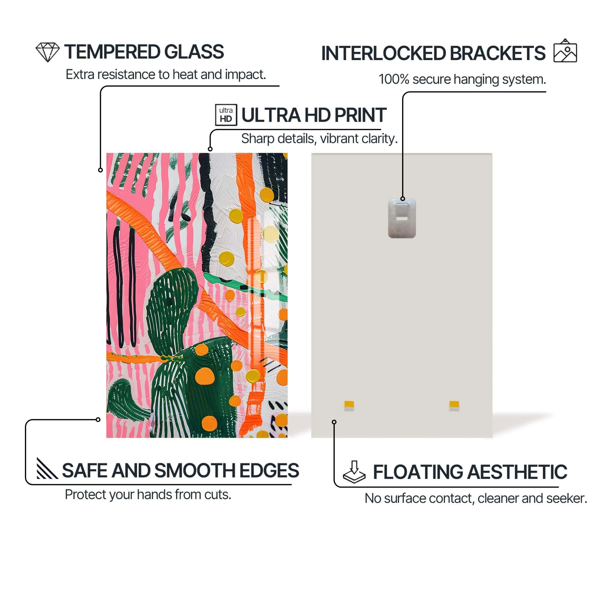 Artronauts Glass Print Bold Rhythm- Abstract Tempered Glass Wall Art