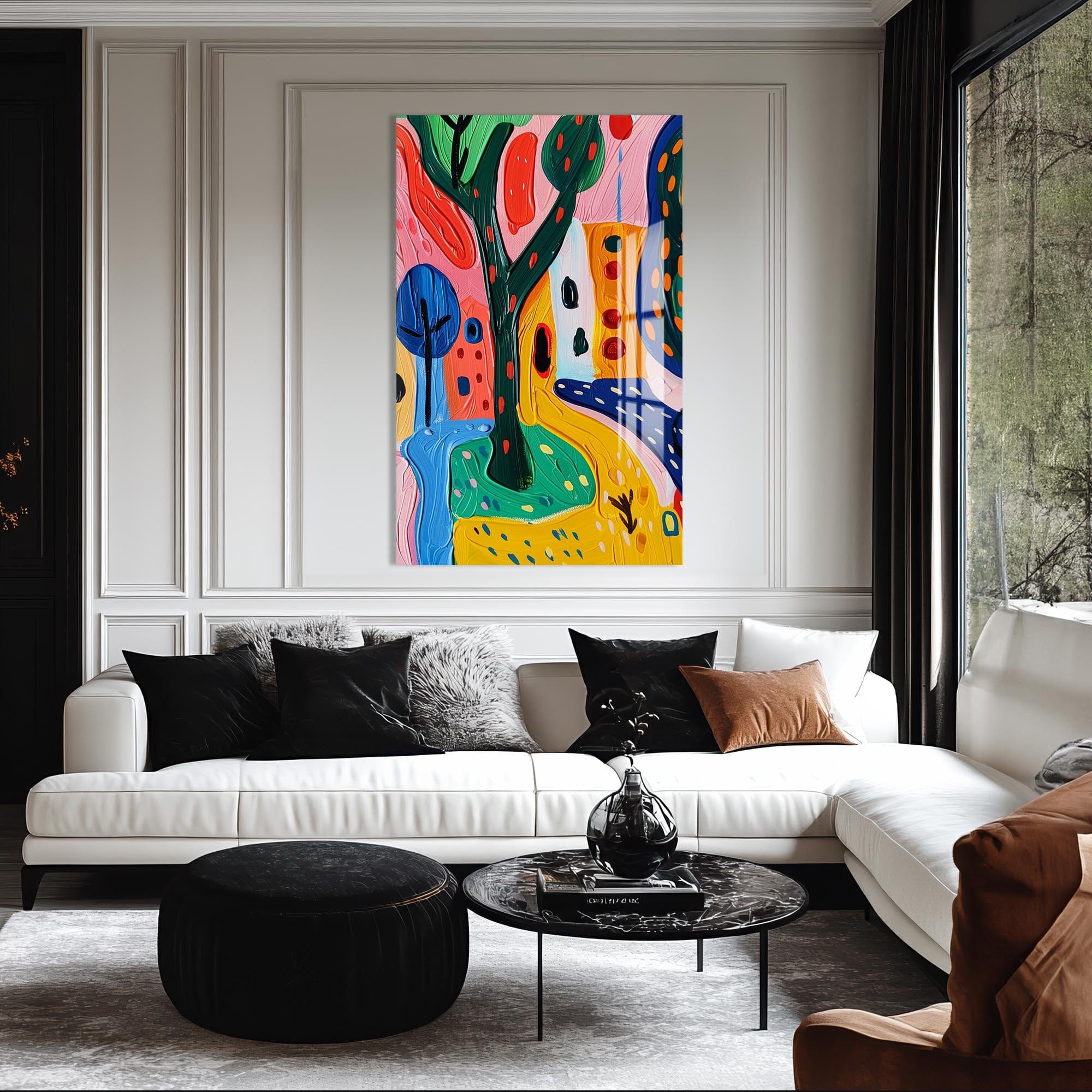 Artronauts Glass Print Playful Garden Story- Abstract Tempered Glass Wall Art