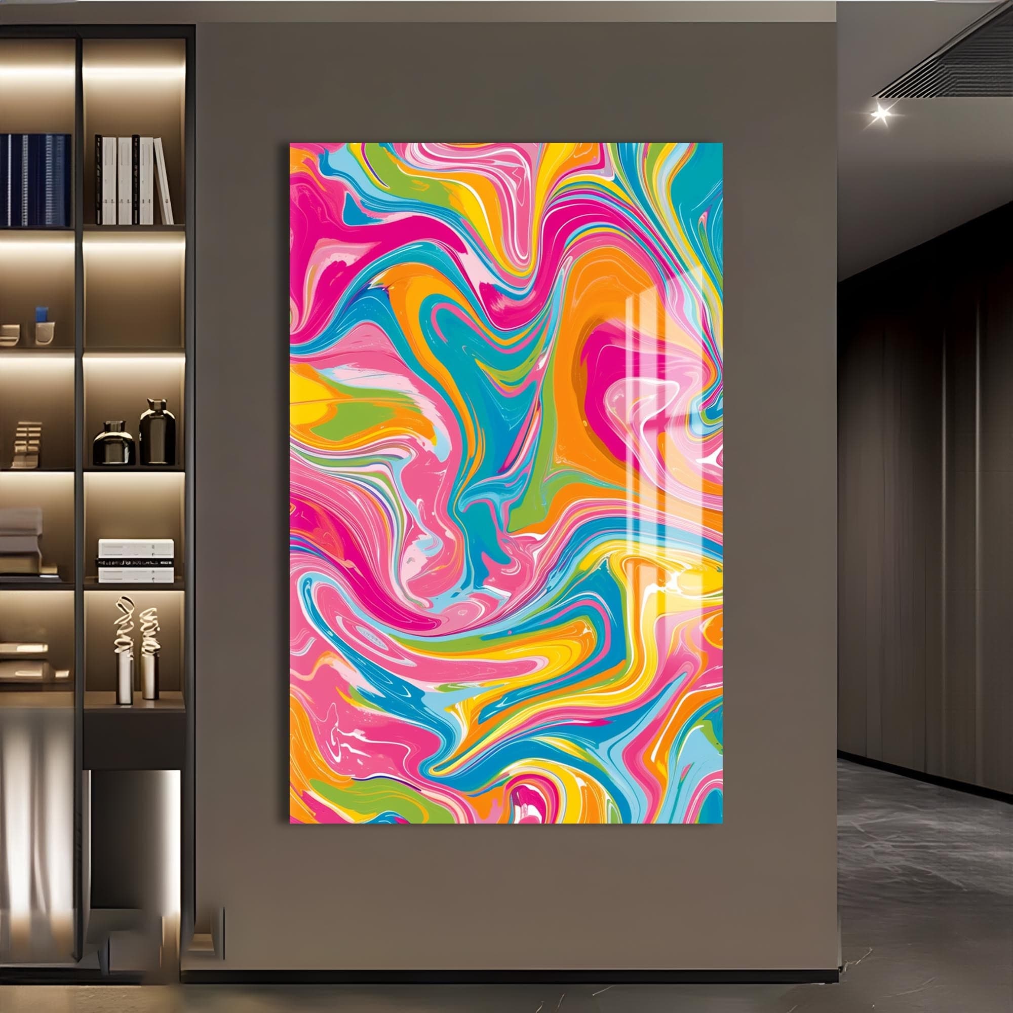 Artronauts Glass Print Vivid Marble Storm- Abstract Tempered Glass Wall Art