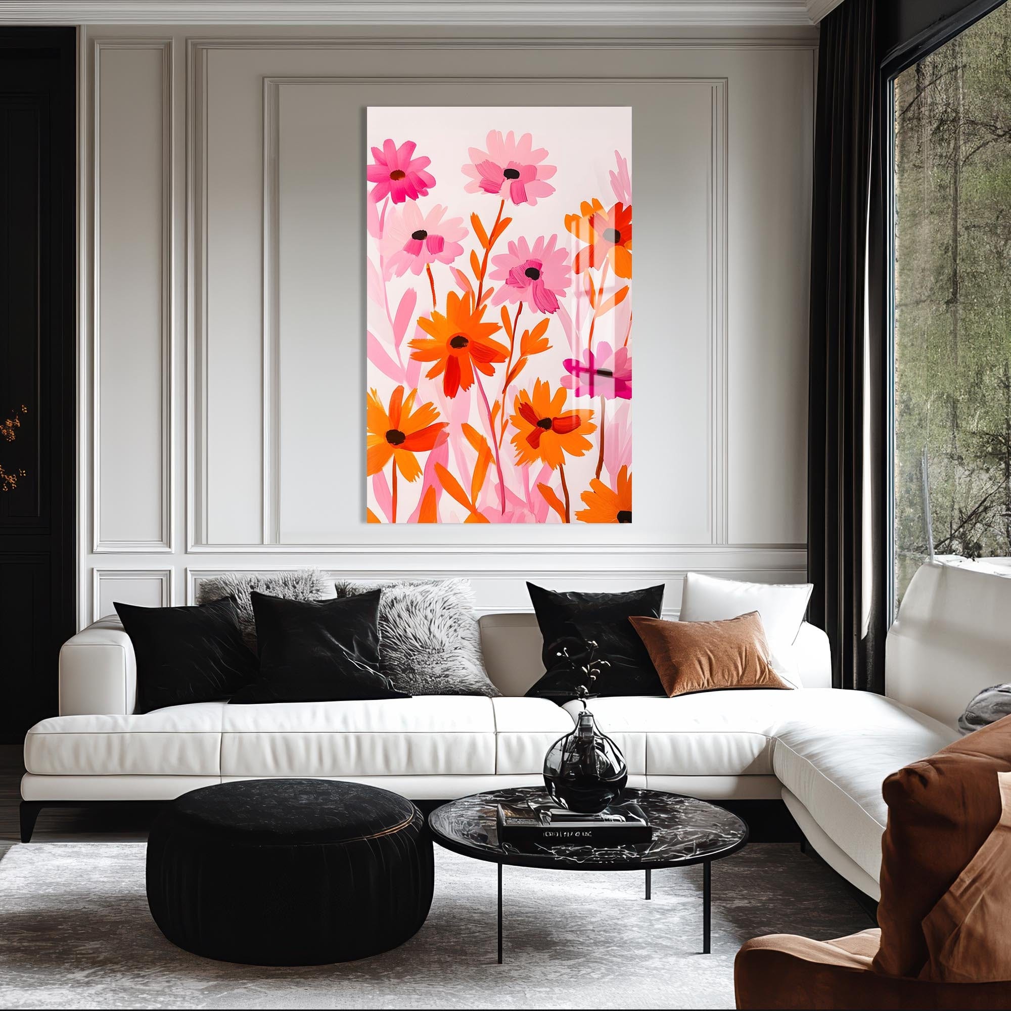 Artronauts Glass Print Blooming Field- Abstract Tempered Glass Wall Art