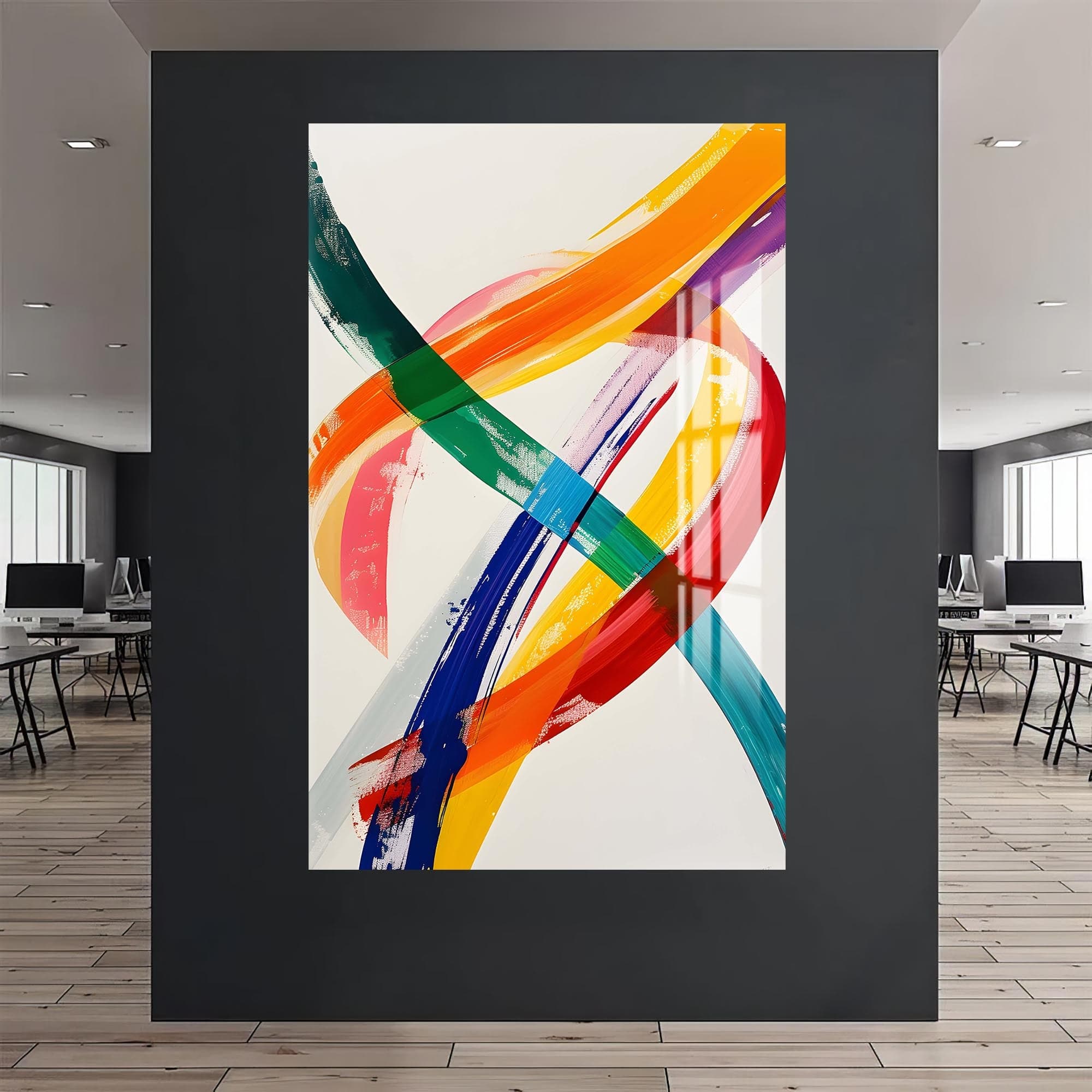 Artronauts Glass Print Swirl Strokes - Abstract Tempered Glass Wall Art