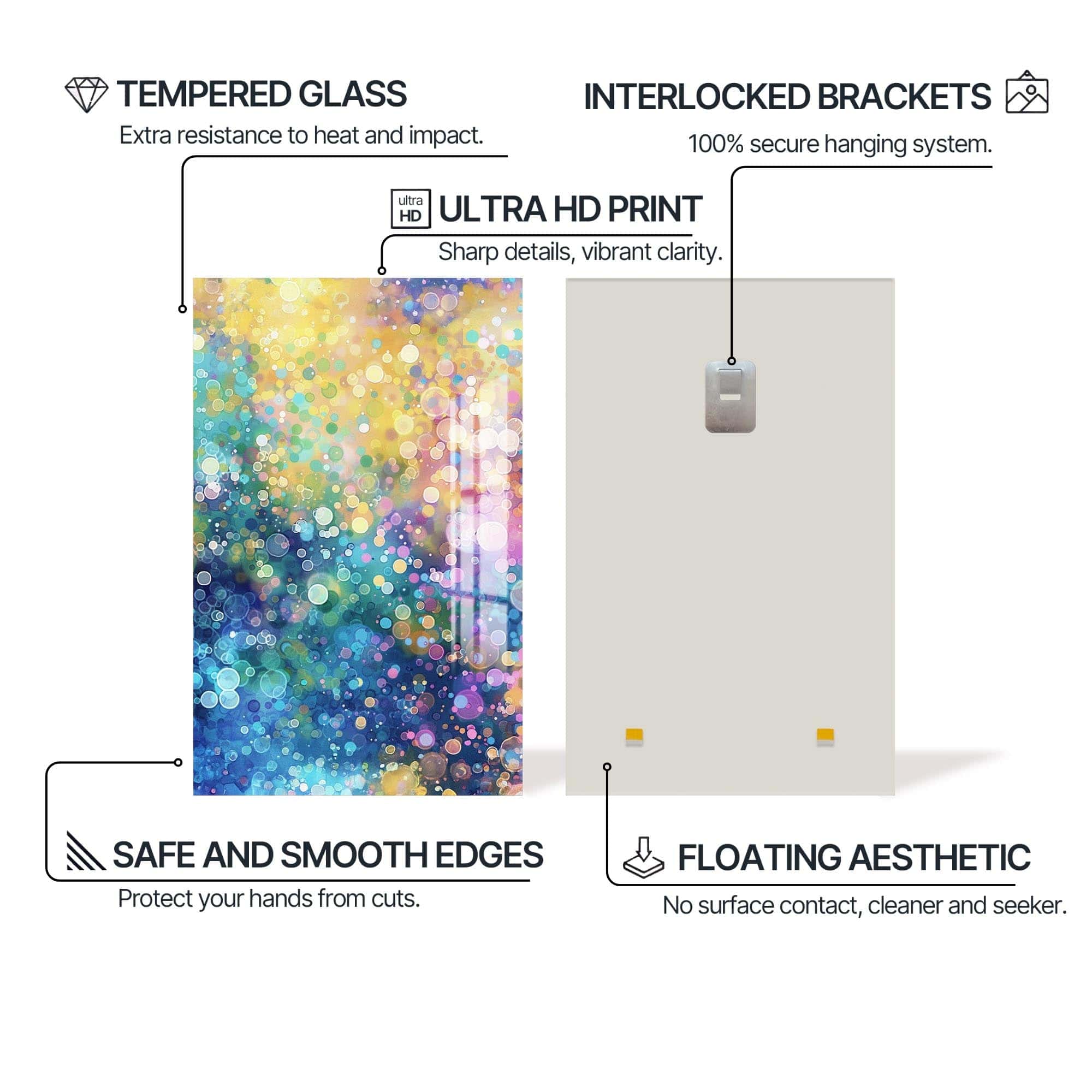 Artronauts Glass Print Aurora Dream Glow- Abstract Tempered Glass Wall Art