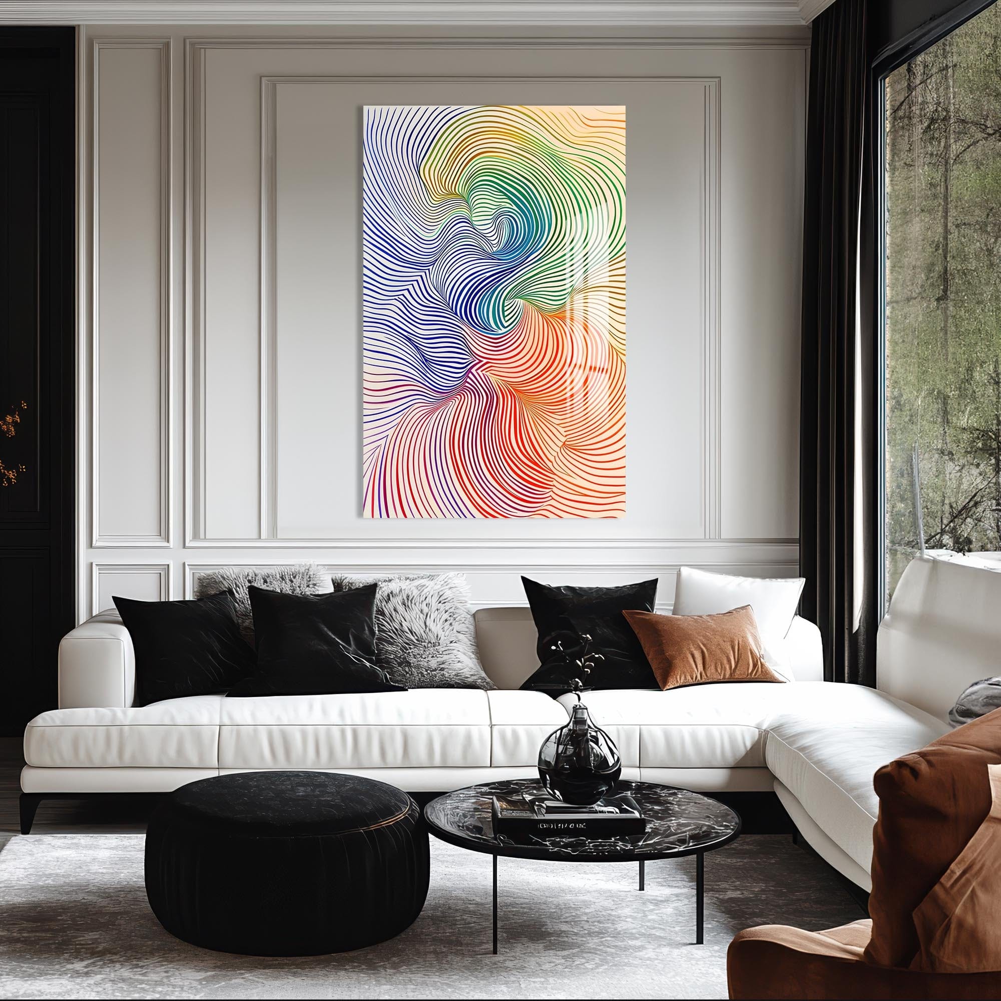 Artronauts Glass Print Flow Lines- Abstract Tempered Glass Wall Art