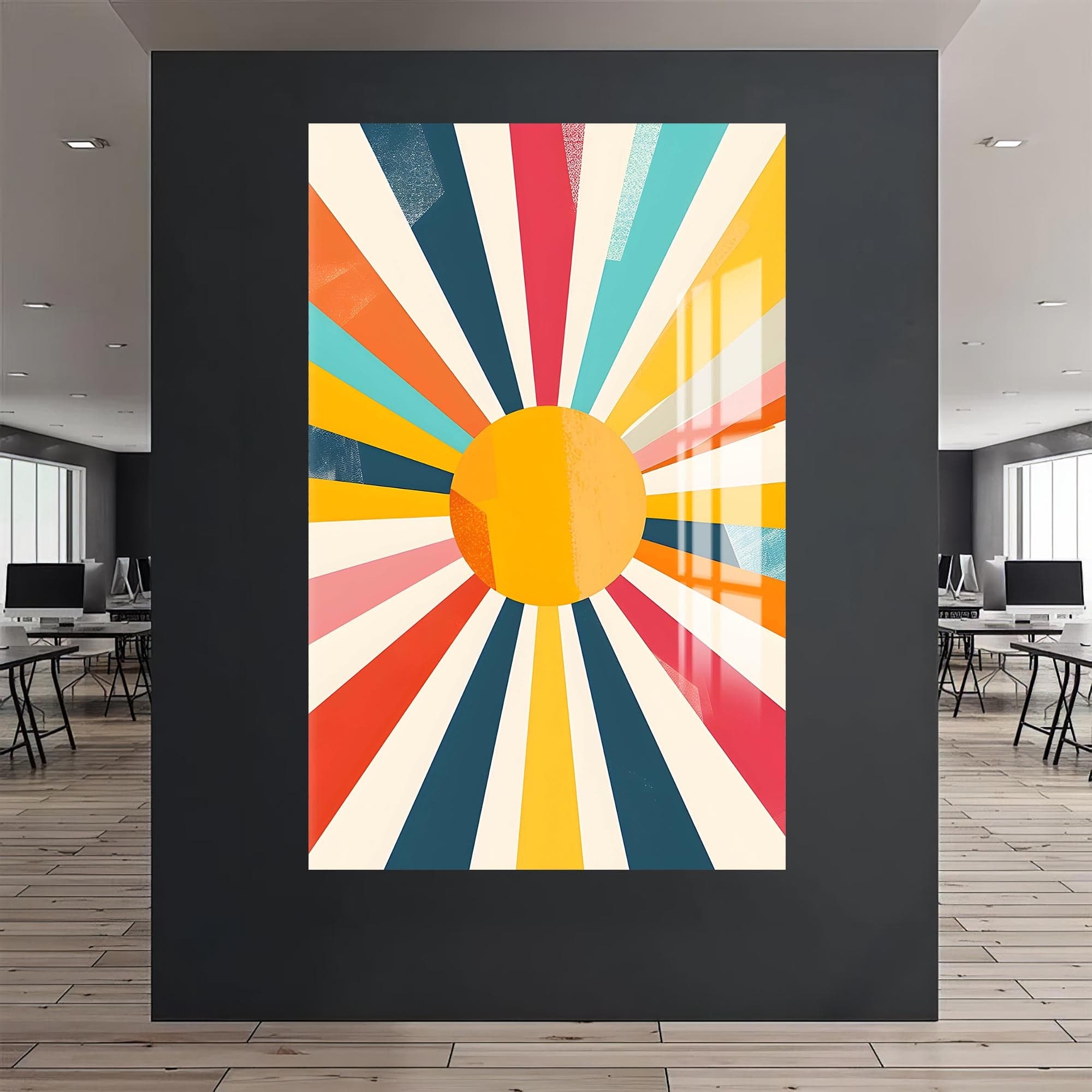 Artronauts Glass Print Abstract Sunburst- Tempered Glass Wall Art