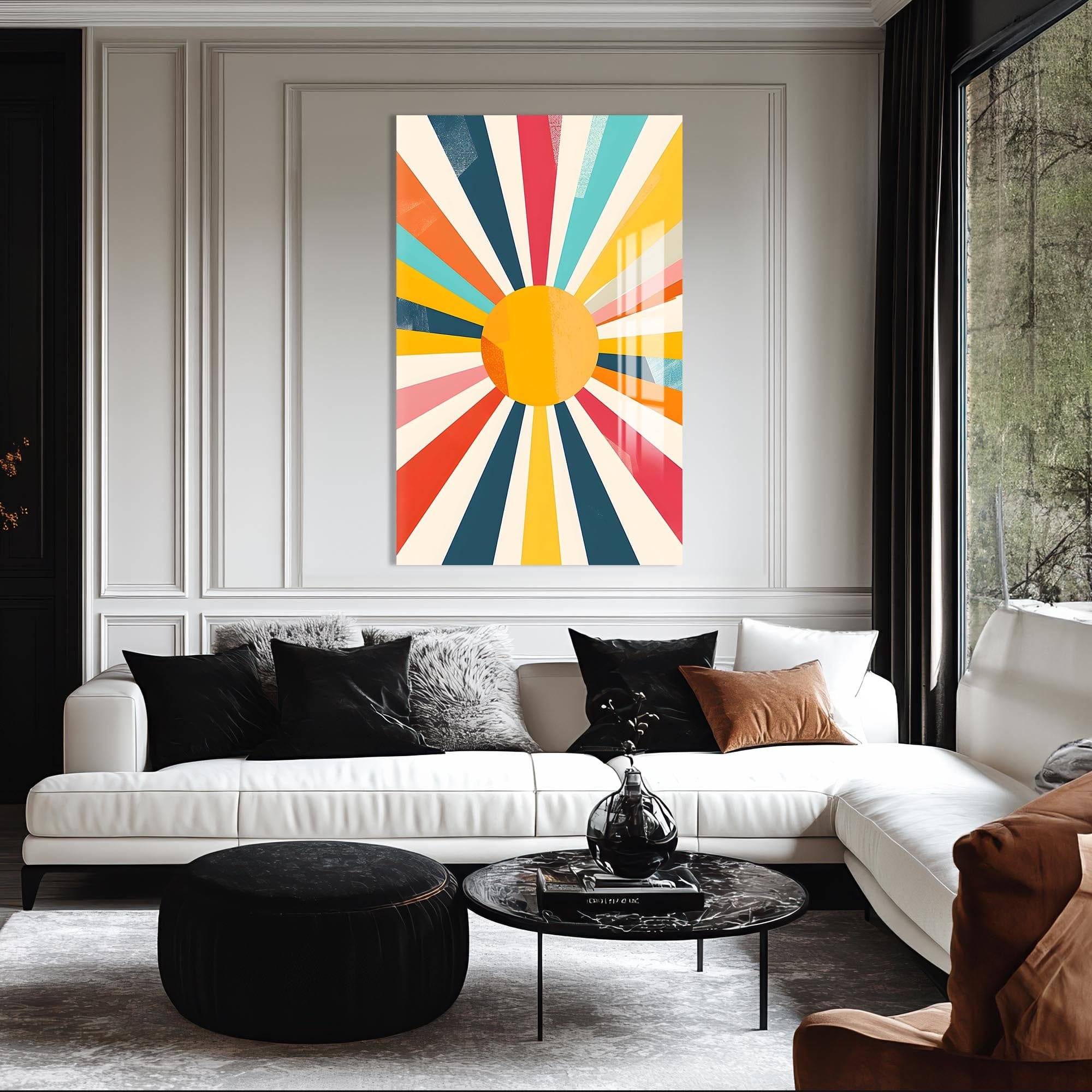 Artronauts Glass Print Abstract Sunburst- Tempered Glass Wall Art
