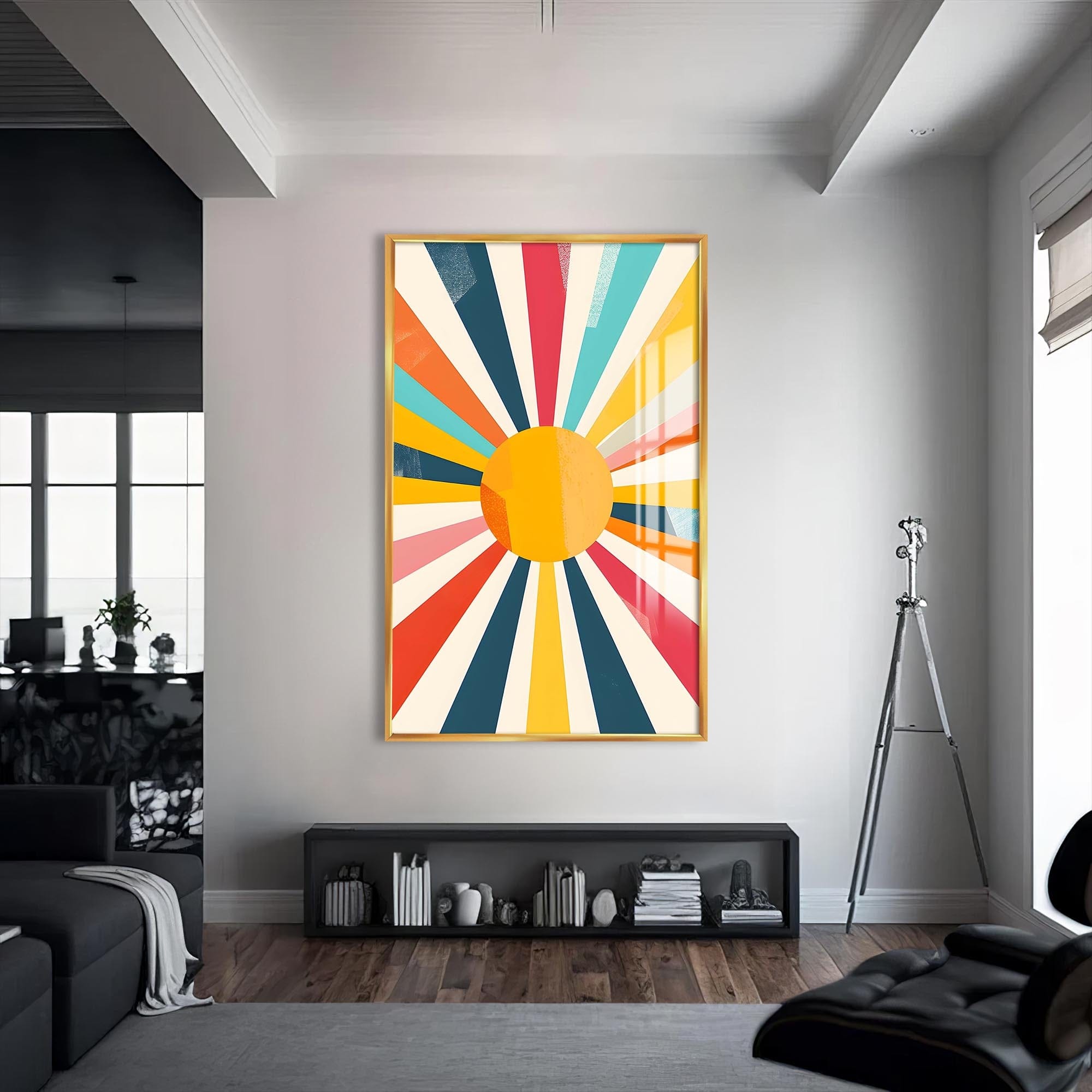 Artronauts Glass Print Abstract Sunburst- Tempered Glass Wall Art