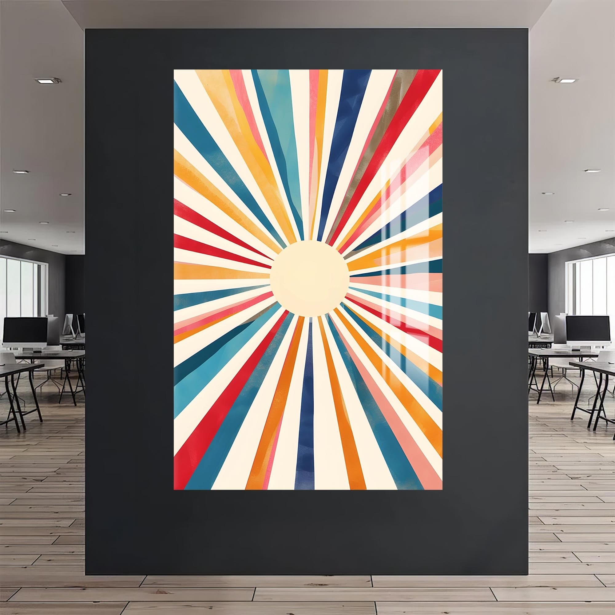 Artronauts Glass Print Sunburst Classic- Abstract Tempered Glass Wall Art