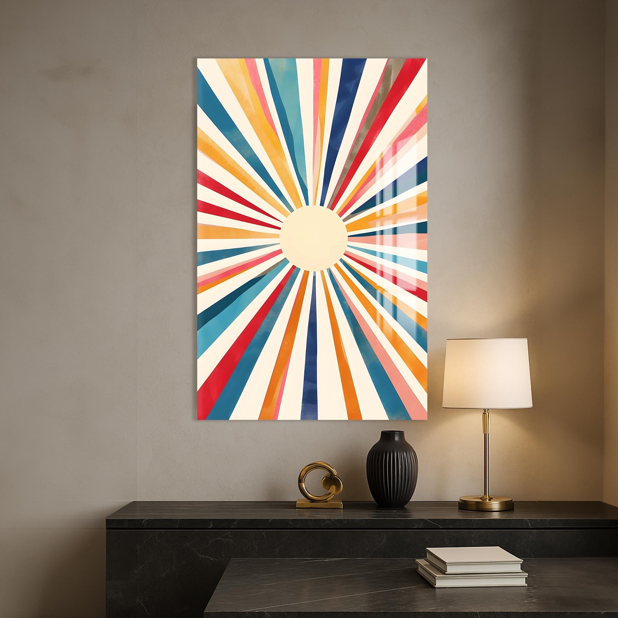 Artronauts Glass Print Sunburst Classic- Abstract Tempered Glass Wall Art