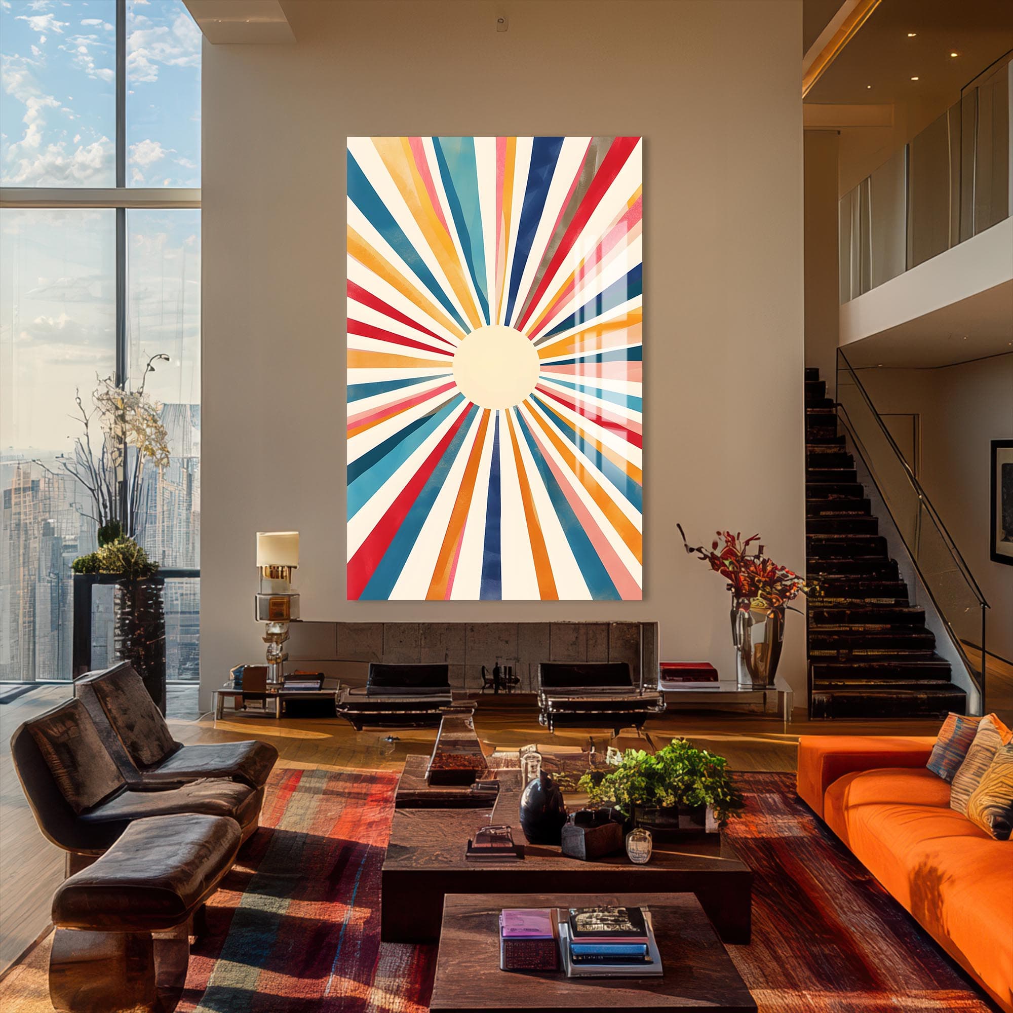 Artronauts Glass Print Sunburst Classic- Abstract Tempered Glass Wall Art