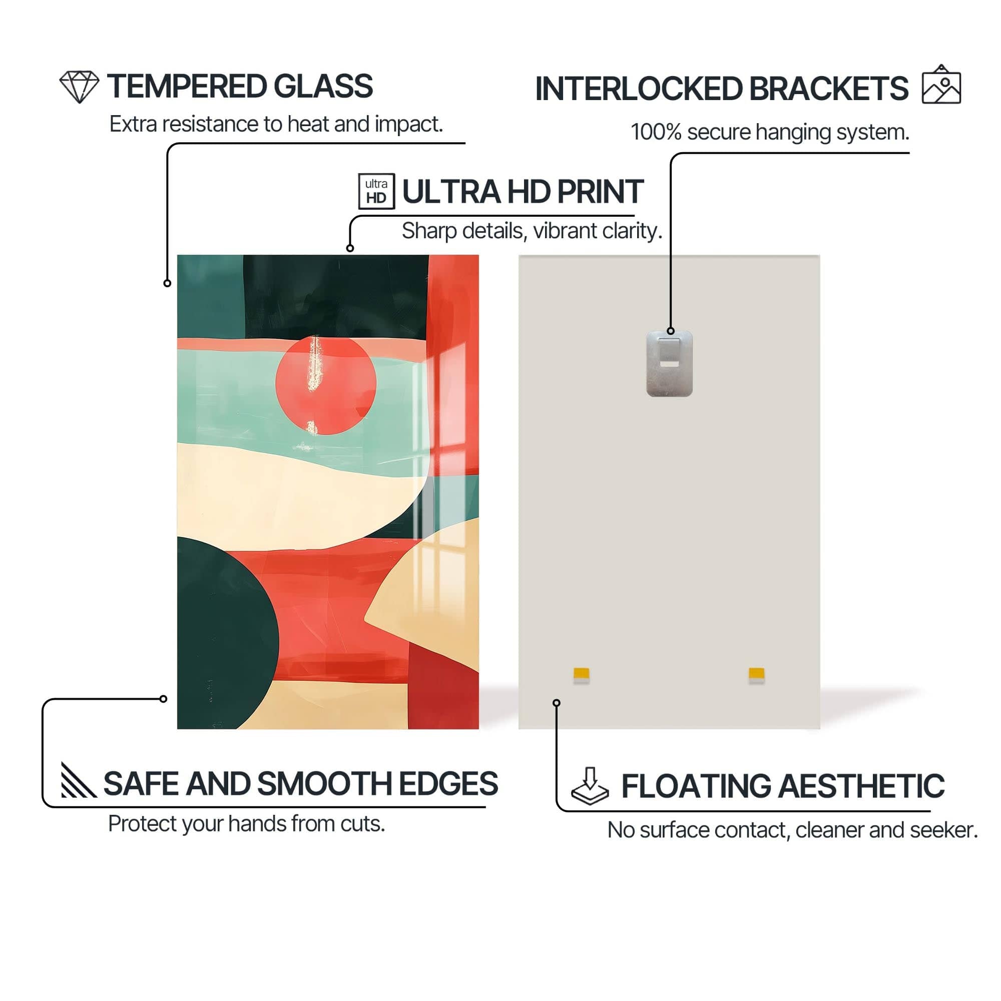 Artronauts Glass Print Abstract Horizon Shapes- Tempered Glass Wall Art