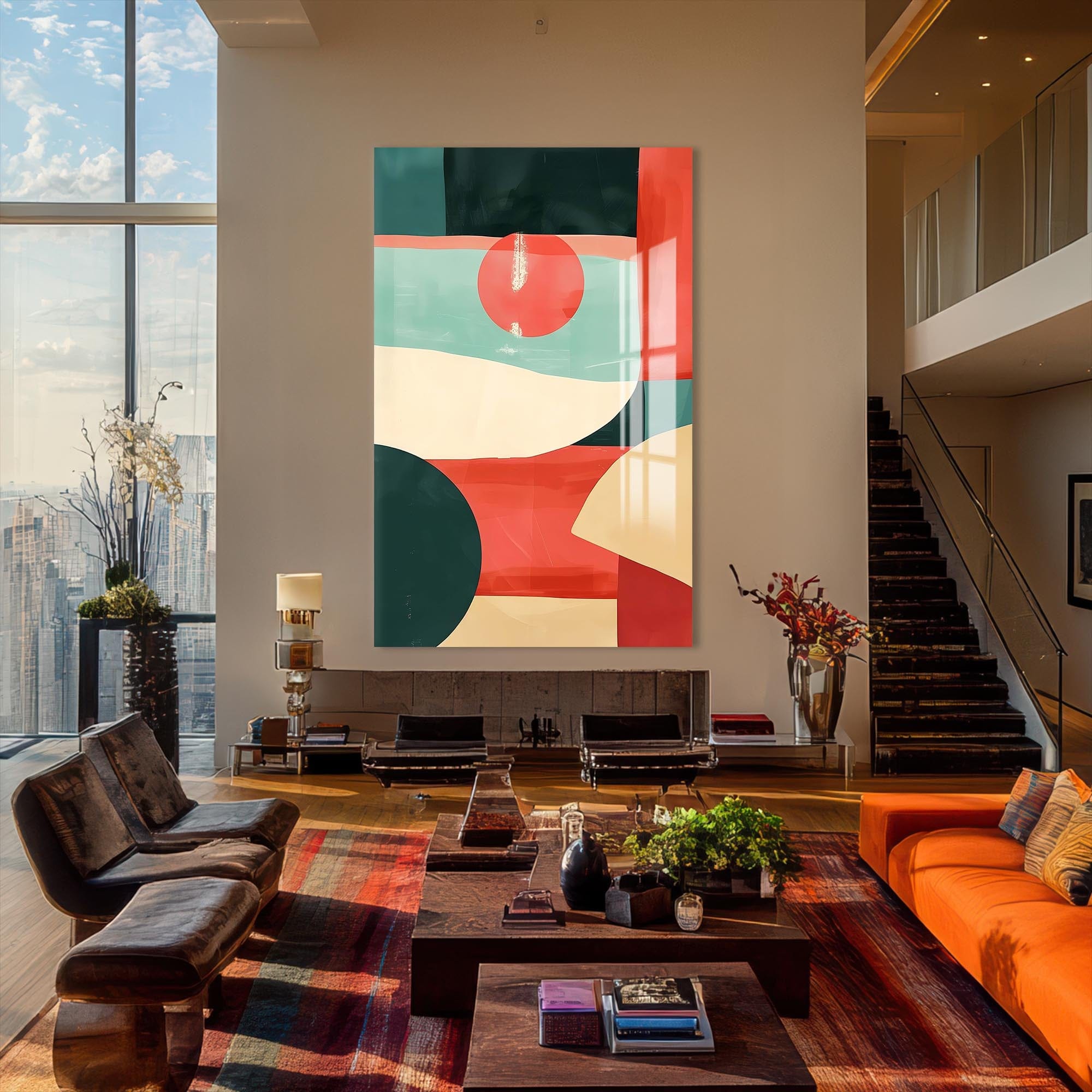 Artronauts Glass Print Abstract Horizon Shapes- Tempered Glass Wall Art