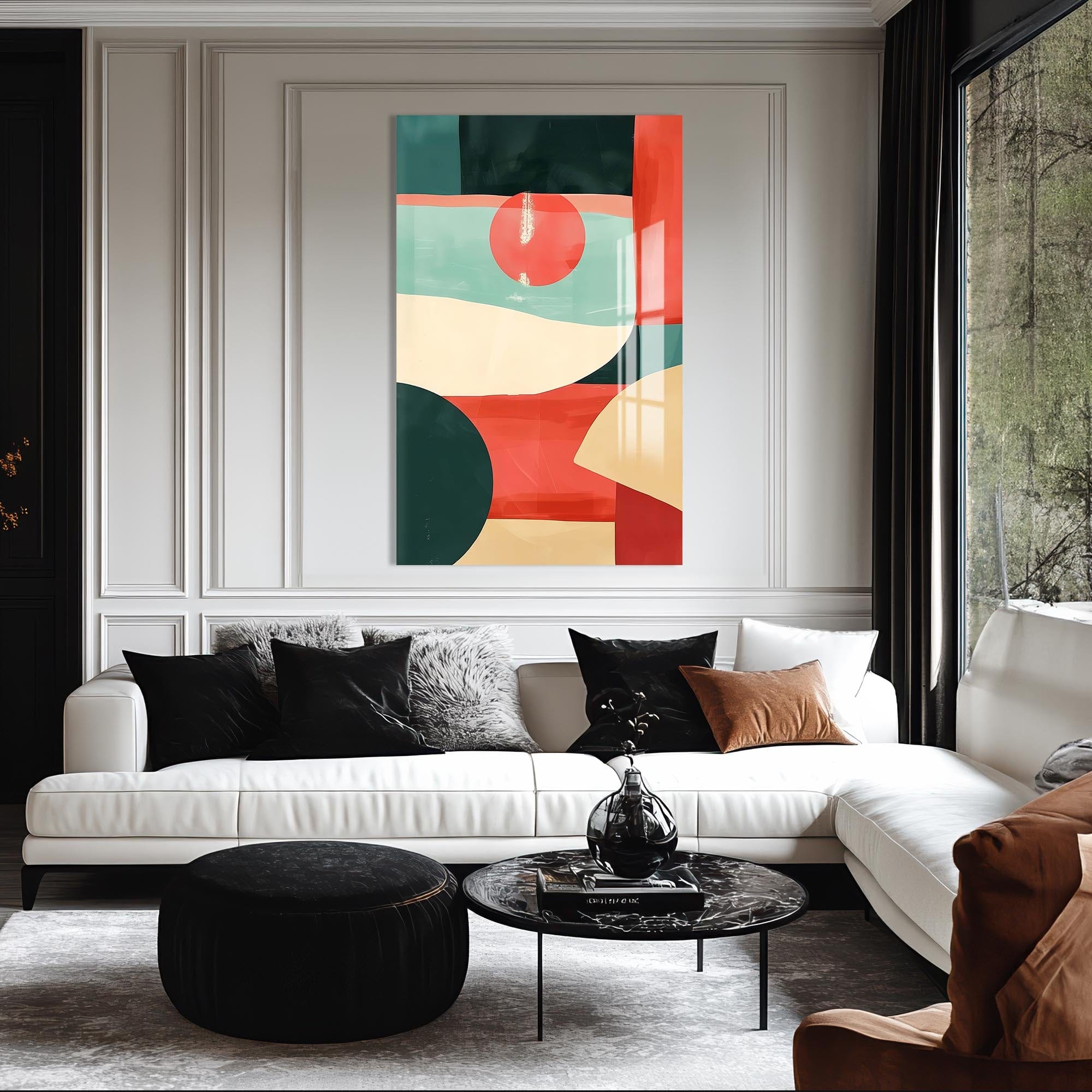 Artronauts Glass Print Abstract Horizon Shapes- Tempered Glass Wall Art