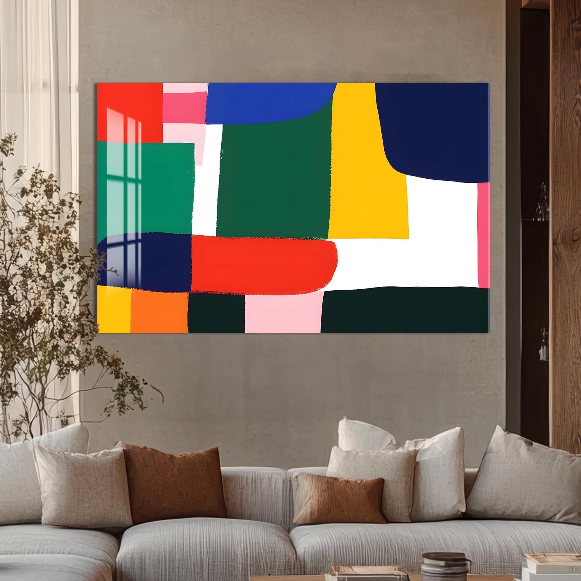 Artronauts Glass Print Colour Patch Harmony - Abstract Tempered Glass Wall Art