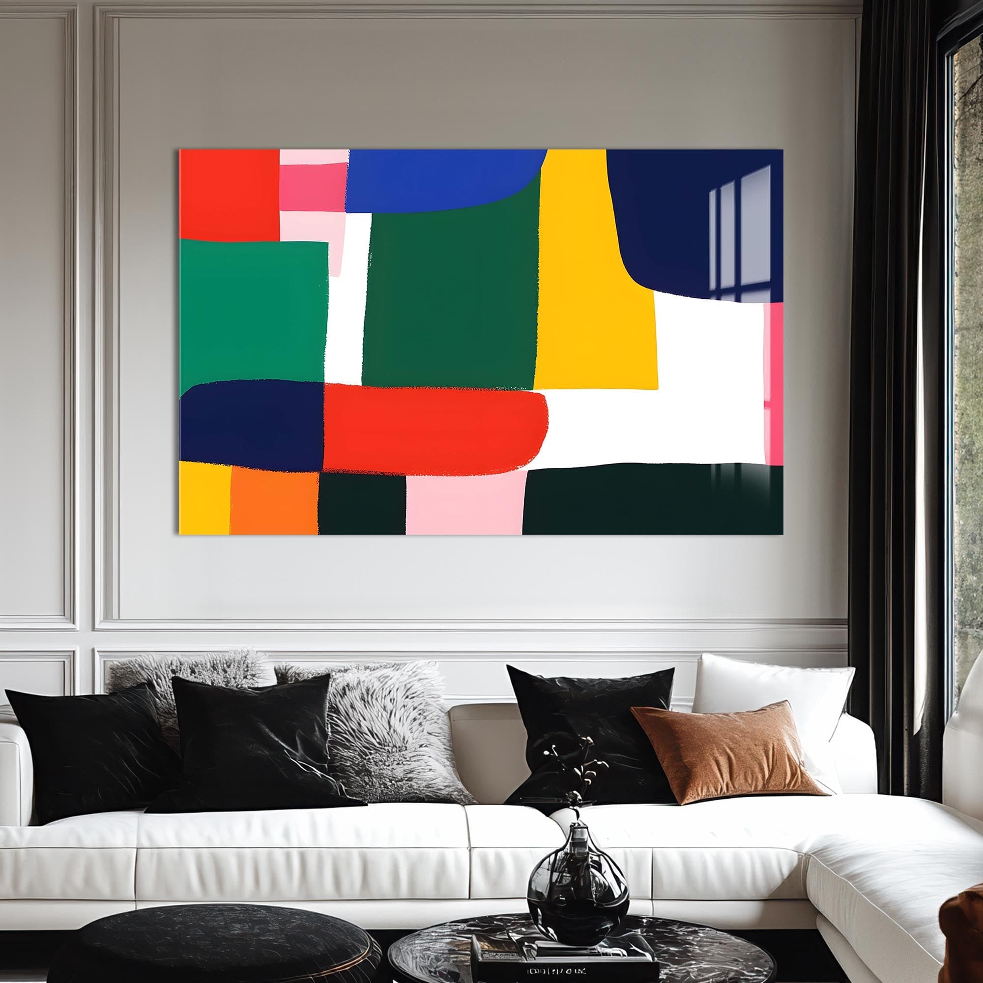 Artronauts Glass Print Colour Patch Harmony - Abstract Tempered Glass Wall Art