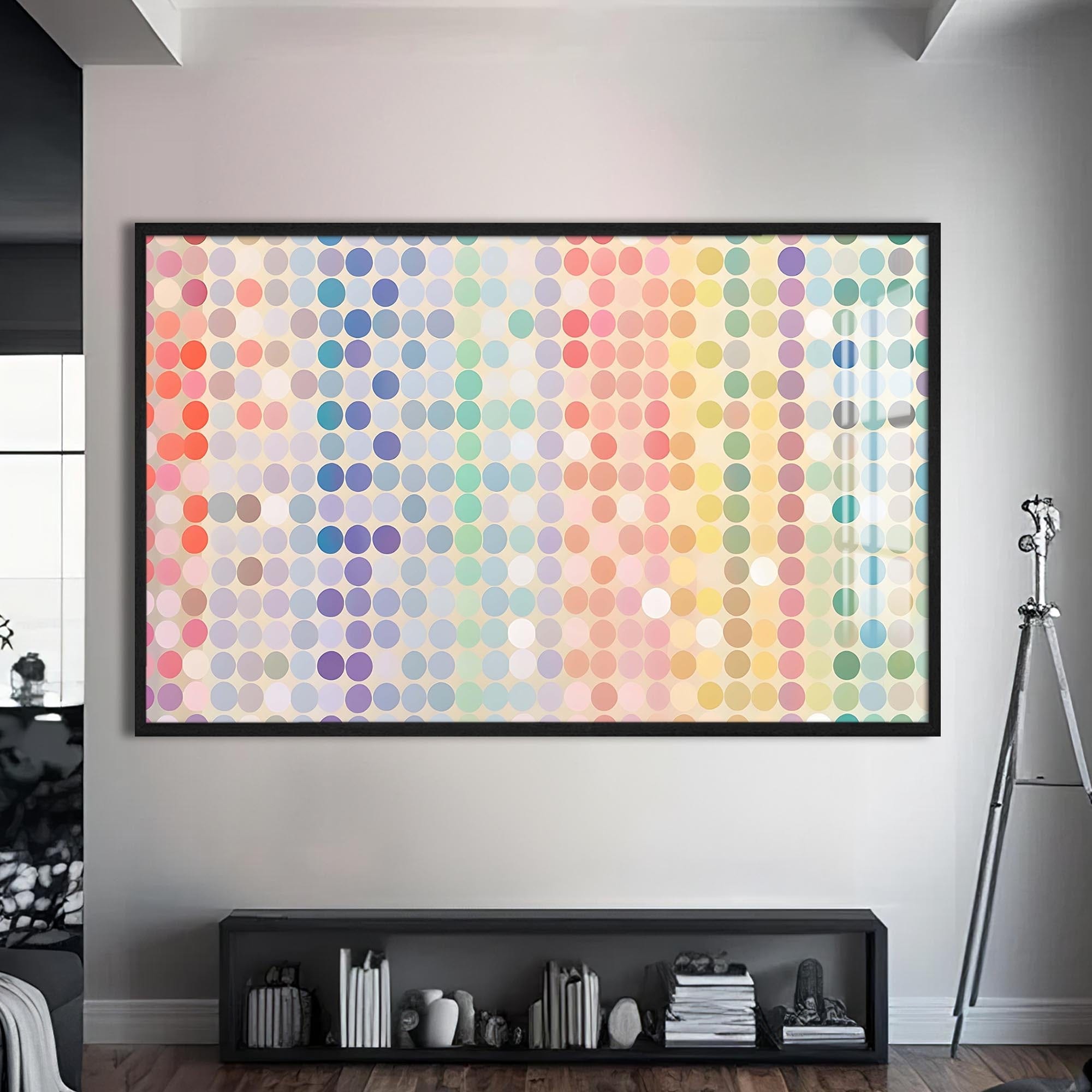 Artronauts Glass Print S | 72x46 cm | 28.3"x18.1" / Black Light Pastel Mosaic - Abstract Tempered Glass Wall Art
