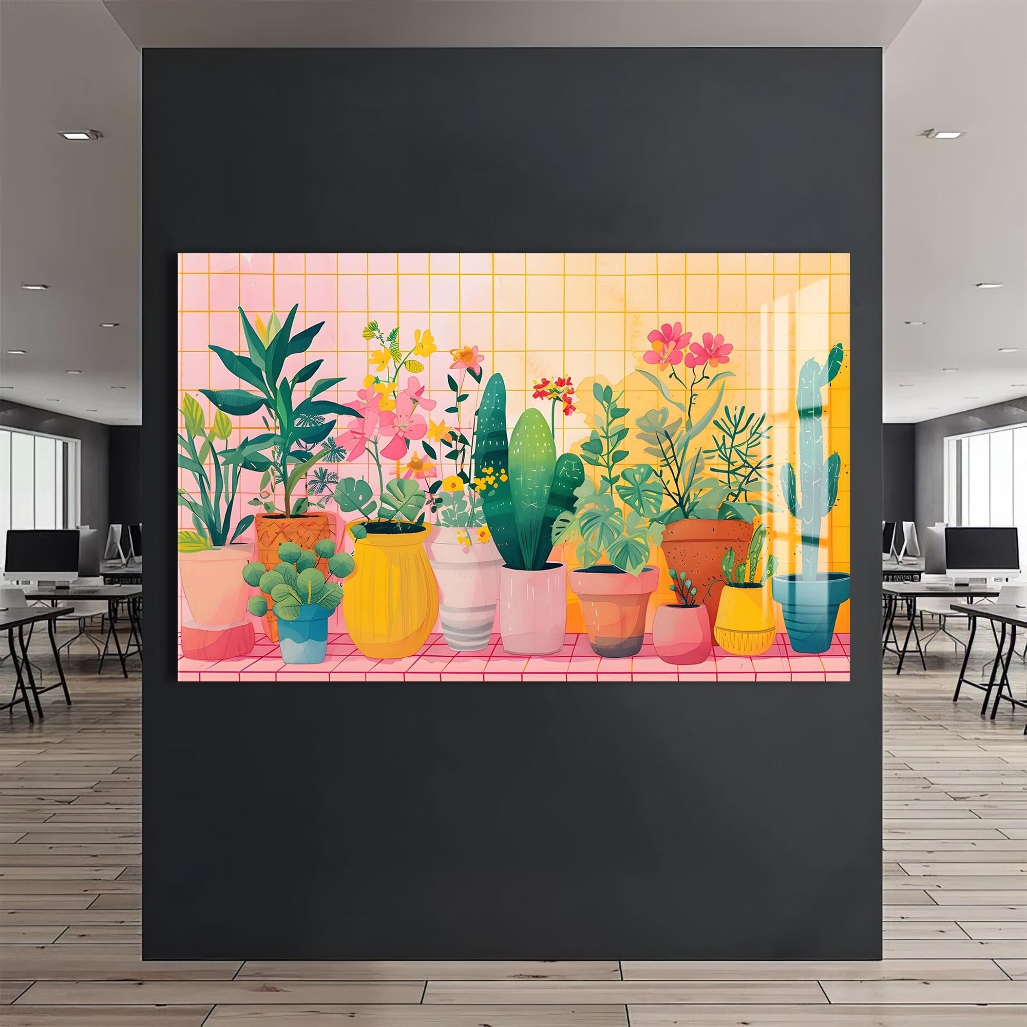 Artronauts Glass Print Botanical Pastel Garden - Abstract Tempered Glass Wall Art