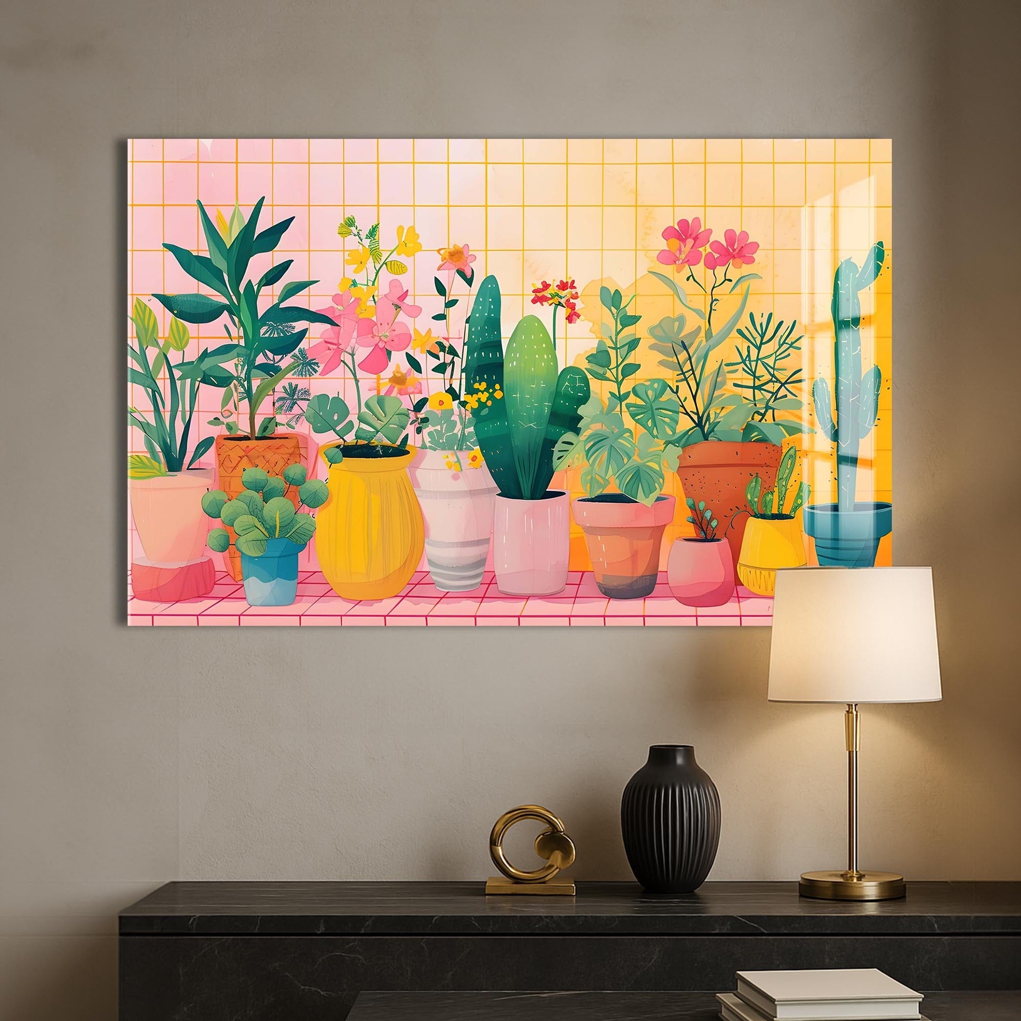 Artronauts Glass Print Botanical Pastel Garden - Abstract Tempered Glass Wall Art