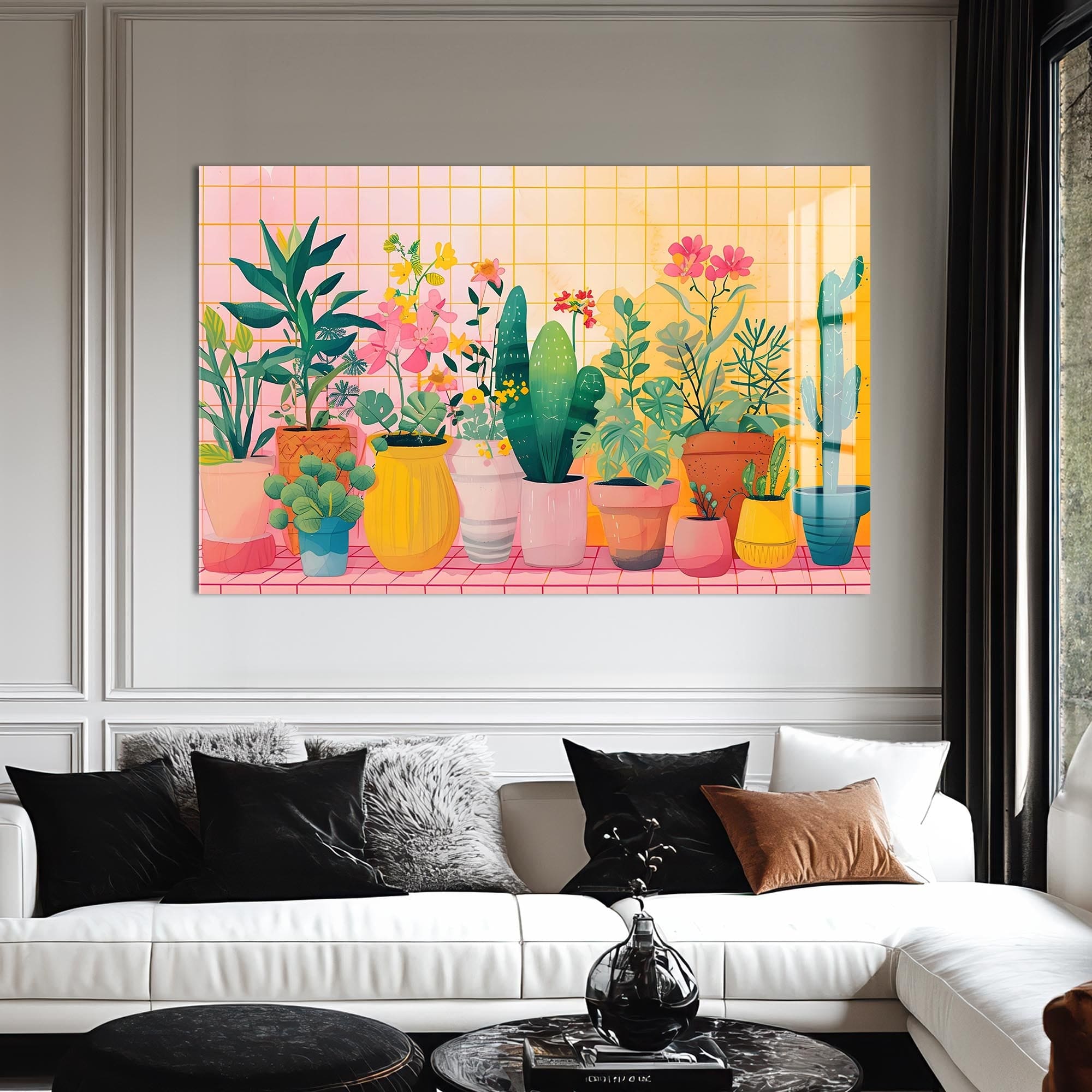 Artronauts Glass Print Botanical Pastel Garden - Abstract Tempered Glass Wall Art