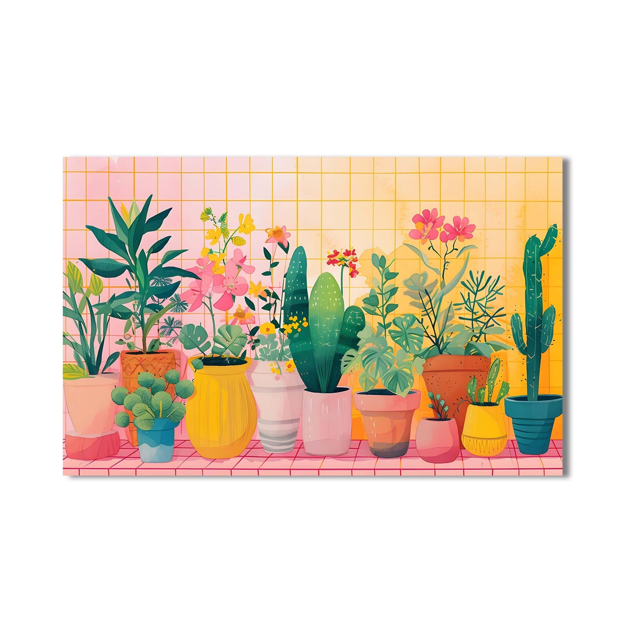 Artronauts Glass Print Botanical Pastel Garden - Abstract Tempered Glass Wall Art