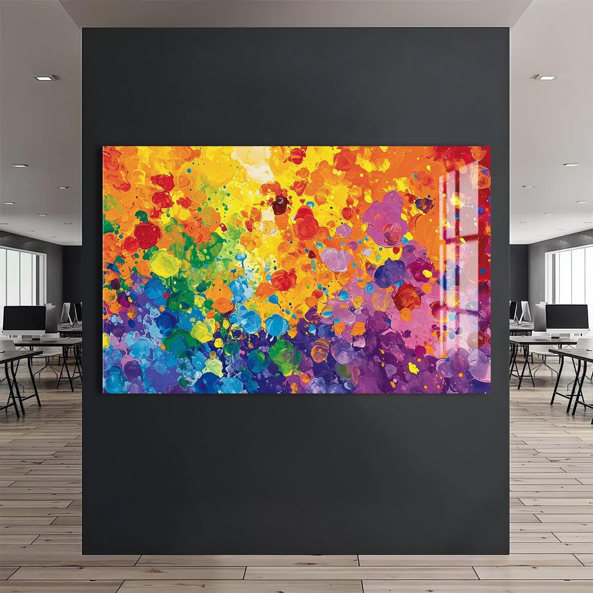 Artronauts Glass Print Spectrum Energy Splash - Abstract Tempered Glass Wall Art