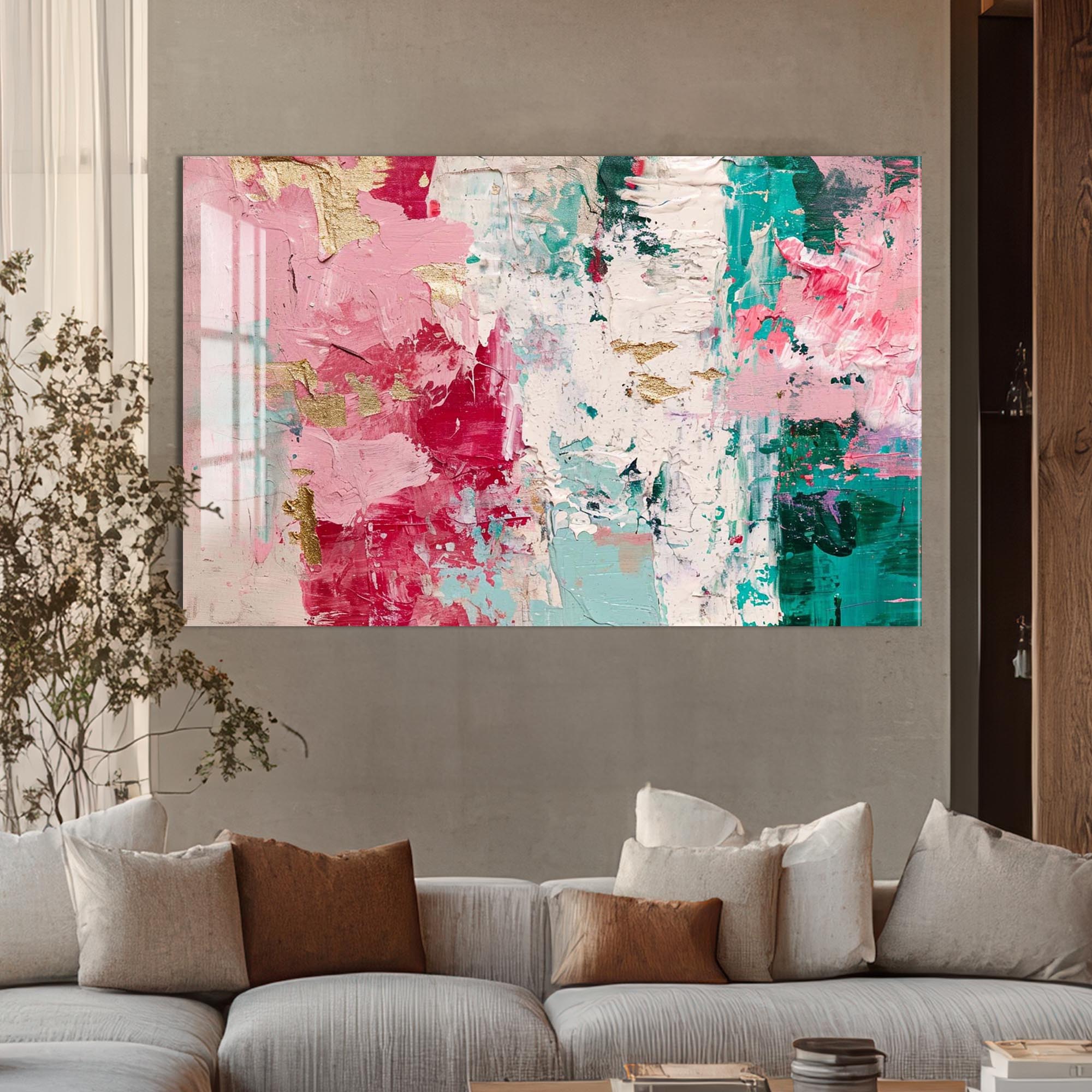 Artronauts Glass Print Pastel Texture Blend - Abstract Tempered Glass Wall Art