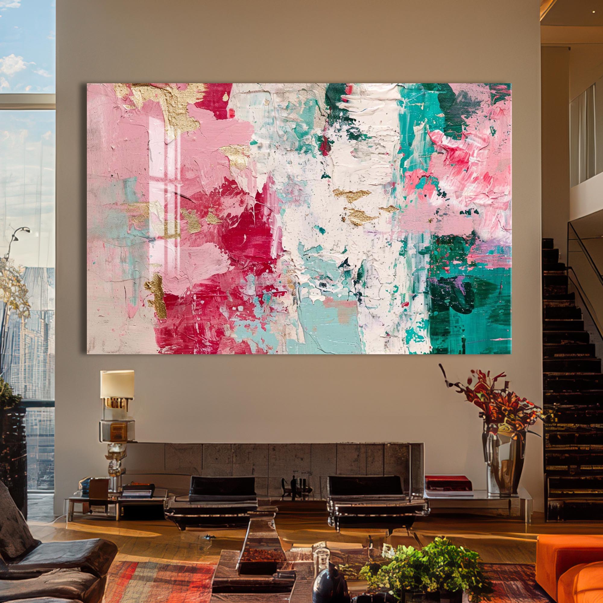 Artronauts Glass Print Pastel Texture Blend - Abstract Tempered Glass Wall Art