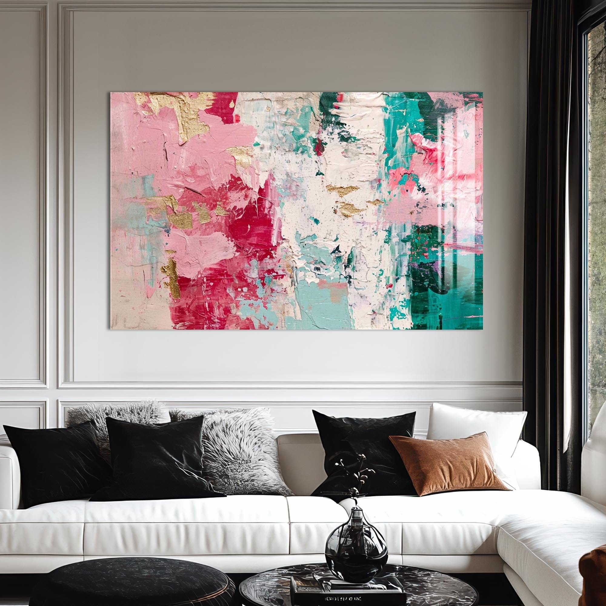 Artronauts Glass Print Pastel Texture Blend - Abstract Tempered Glass Wall Art