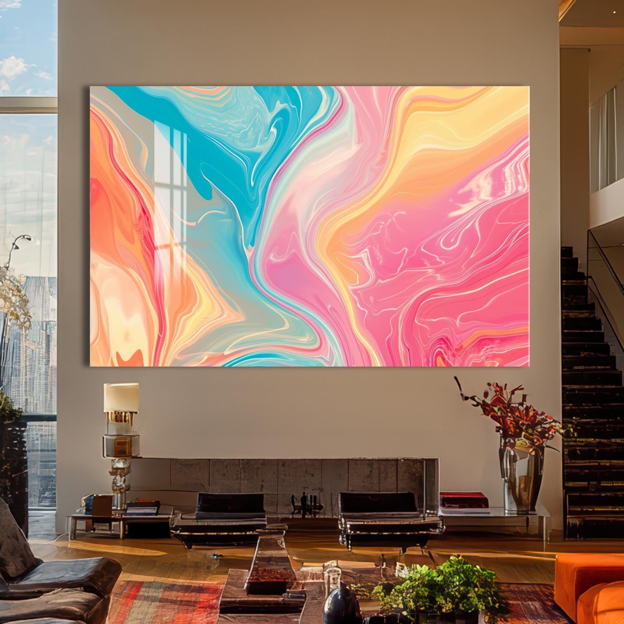 Artronauts Glass Print Pastel Drift – Abstract Tempered Glass Wall Art