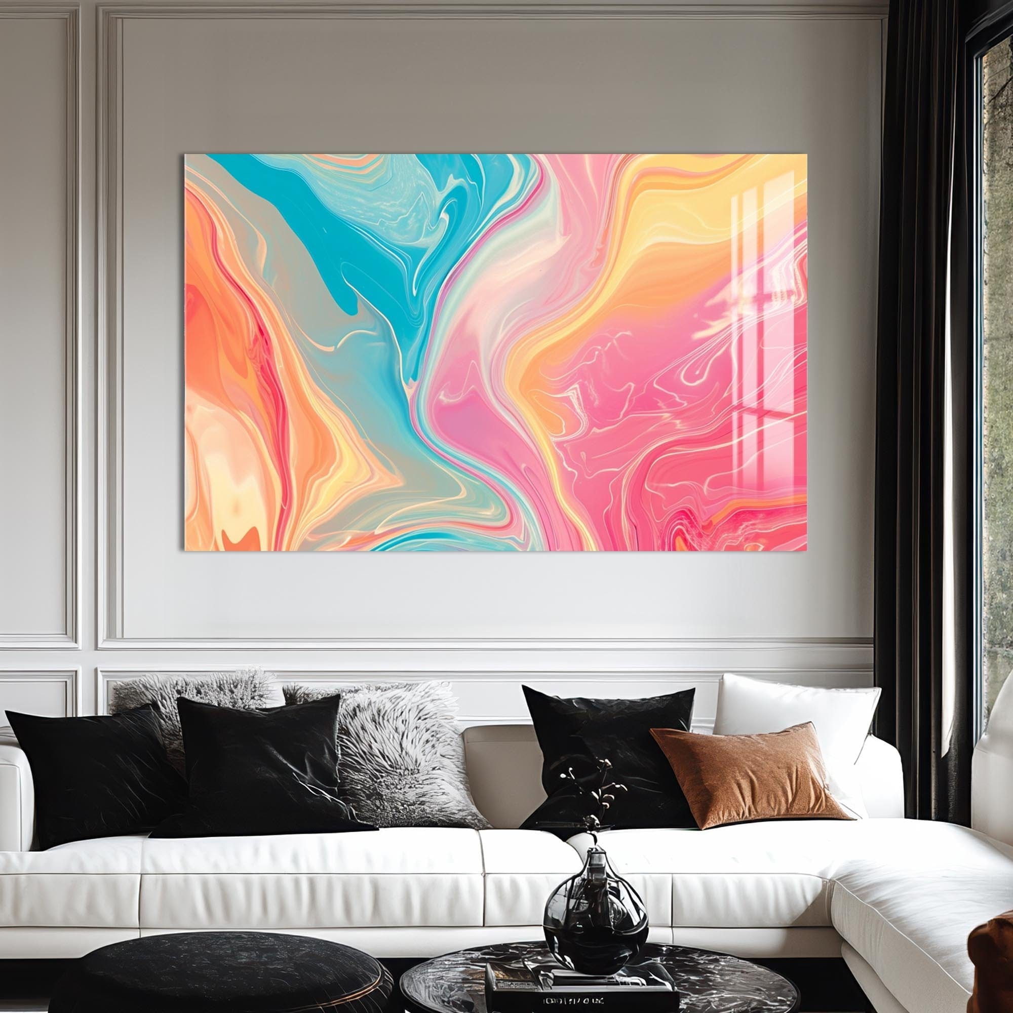 Artronauts Glass Print Pastel Drift – Abstract Tempered Glass Wall Art