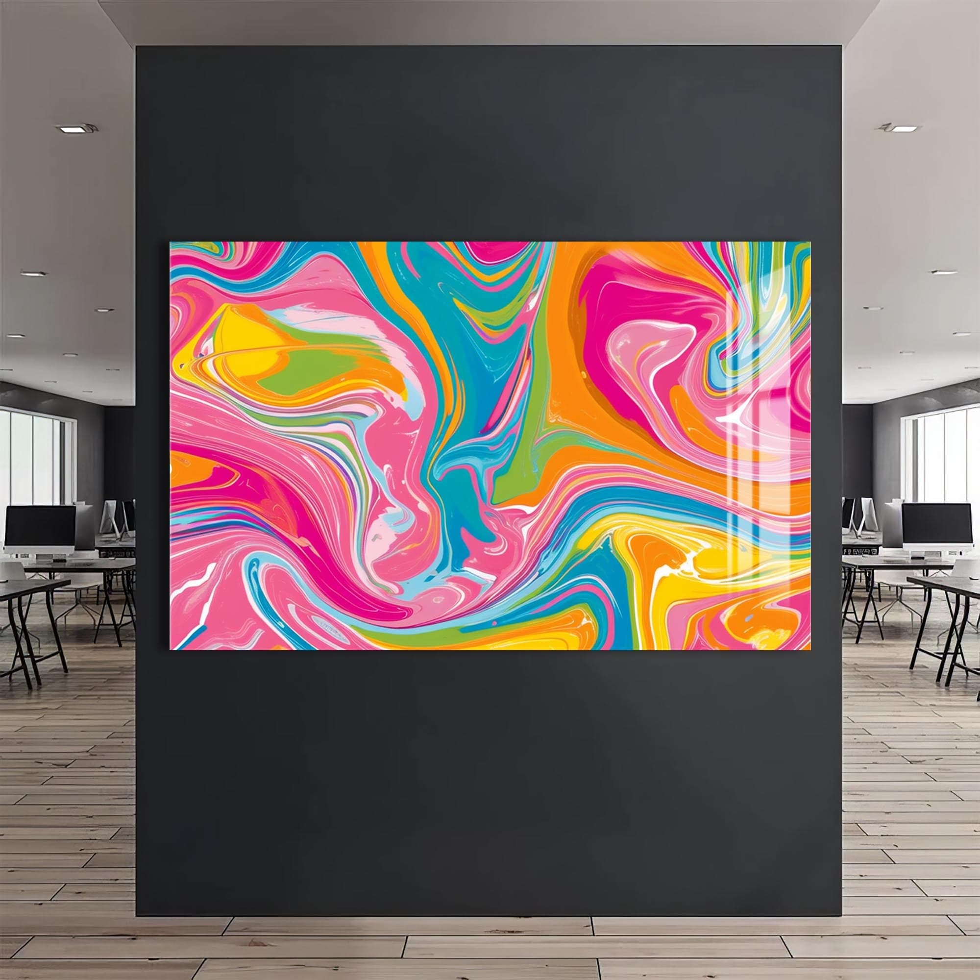 Artronauts Glass Print Vivid Swirl Harmony – Abstract Tempered Glass Wall Art
