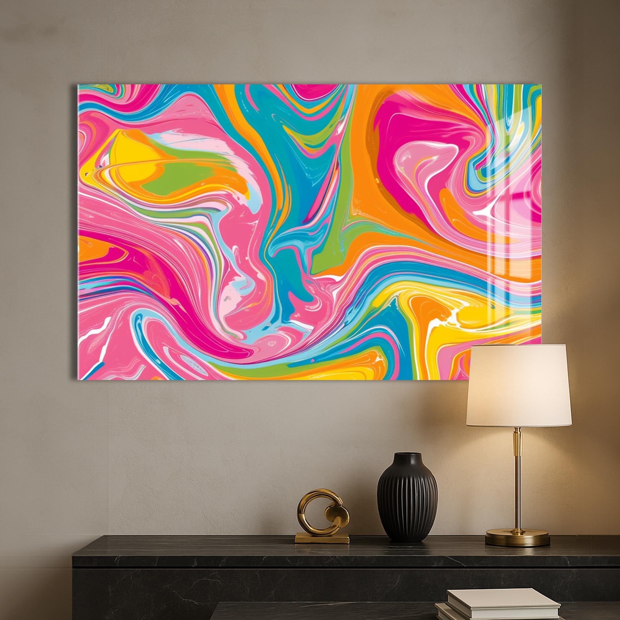 Artronauts Glass Print Vivid Swirl Harmony – Abstract Tempered Glass Wall Art