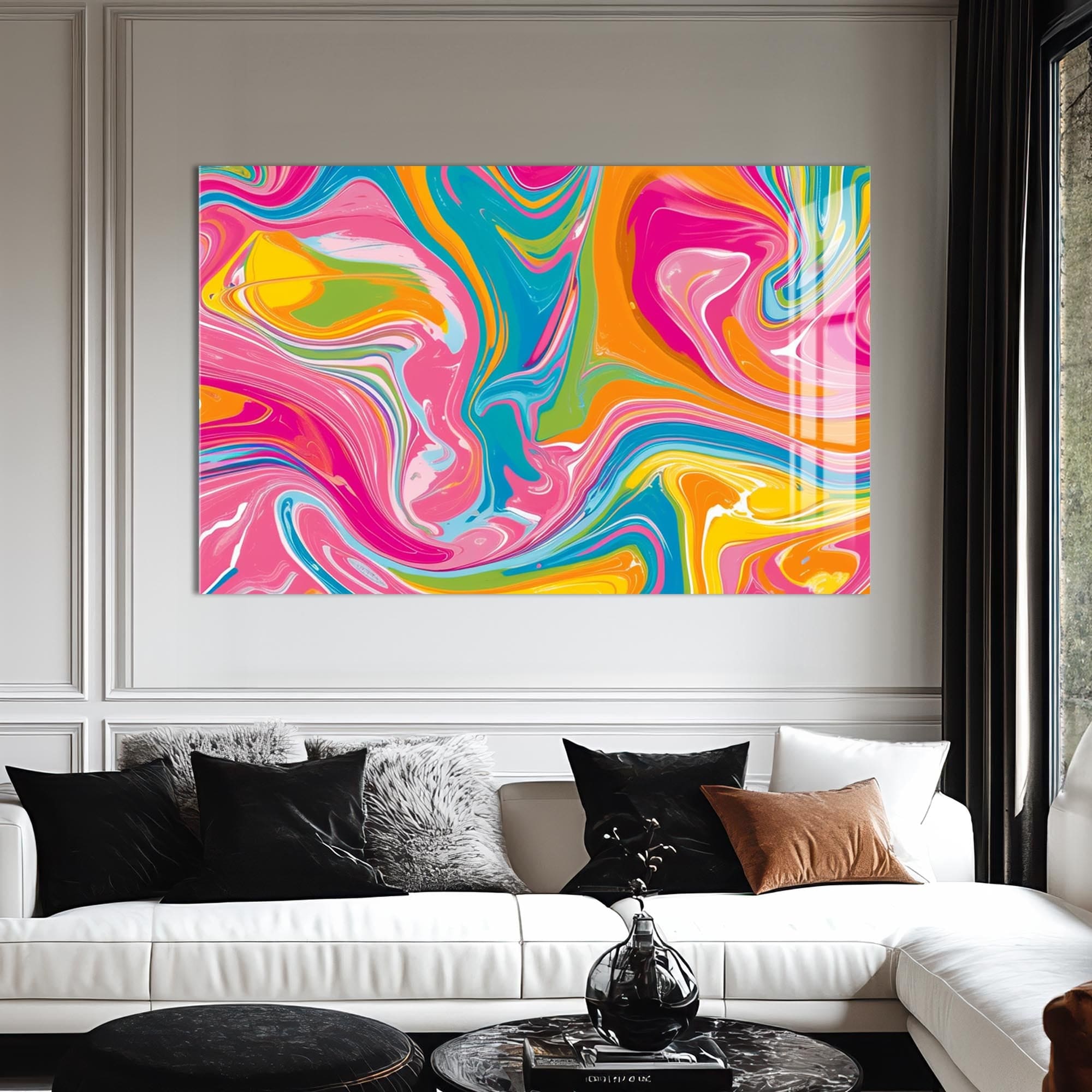 Artronauts Glass Print Vivid Swirl Harmony – Abstract Tempered Glass Wall Art