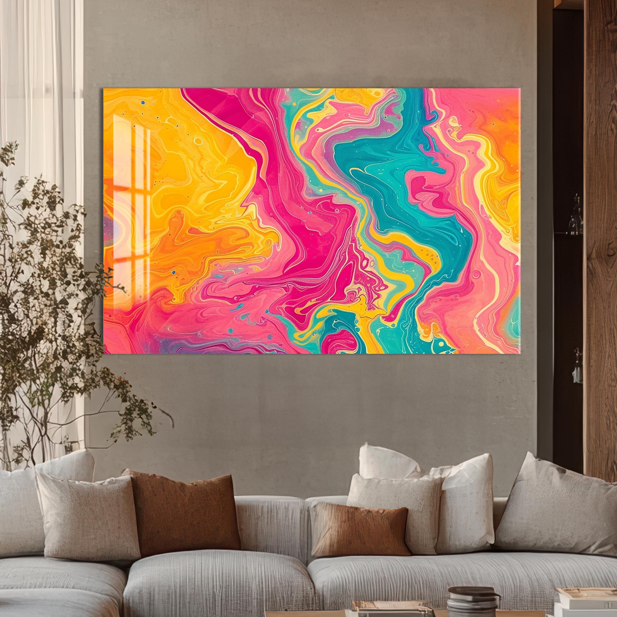 Artronauts Glass Print Candy Wave Motion – Abstract Tempered Glass Wall Art