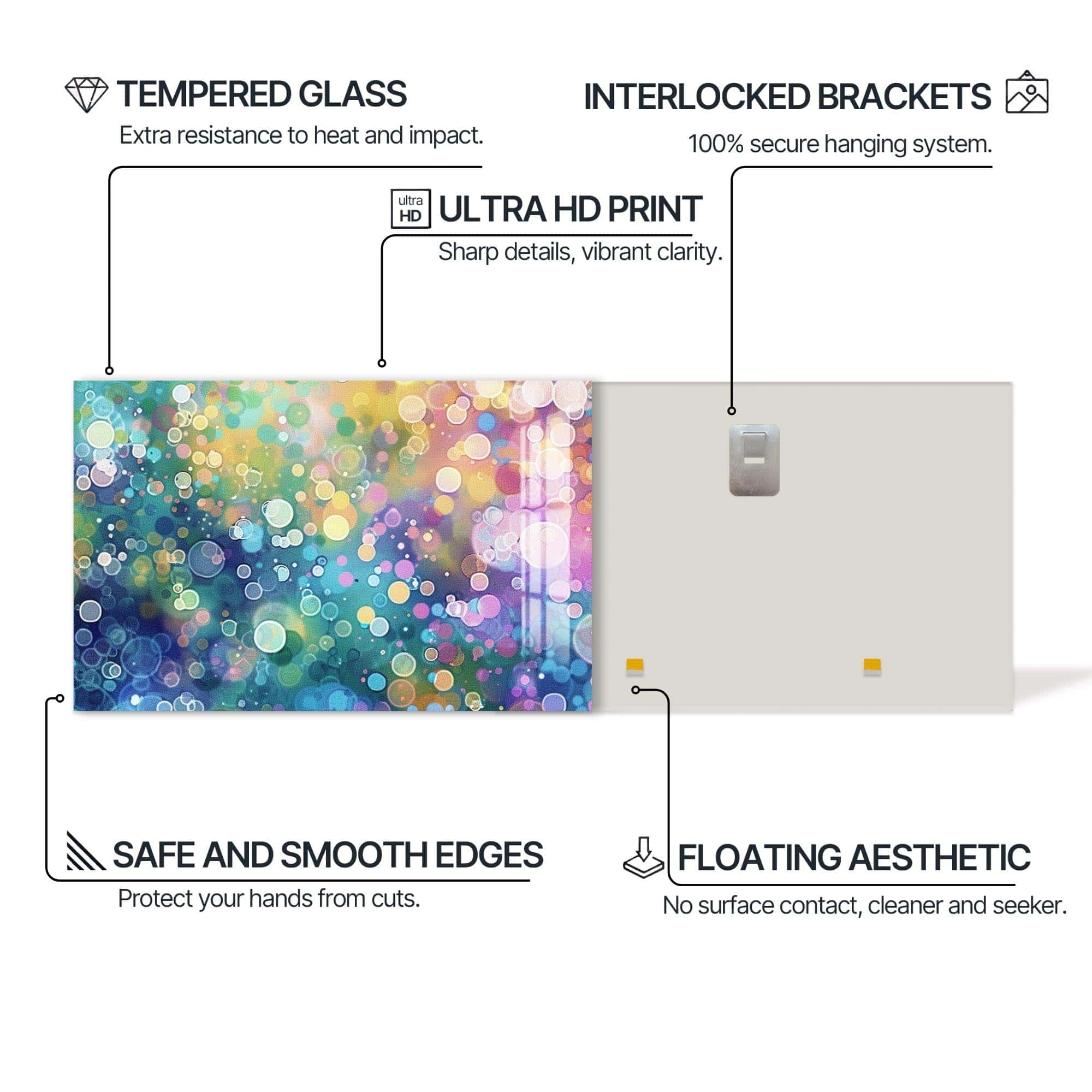 Artronauts Glass Print Bubble Dreamscape – Abstract Tempered Glass Wall Art