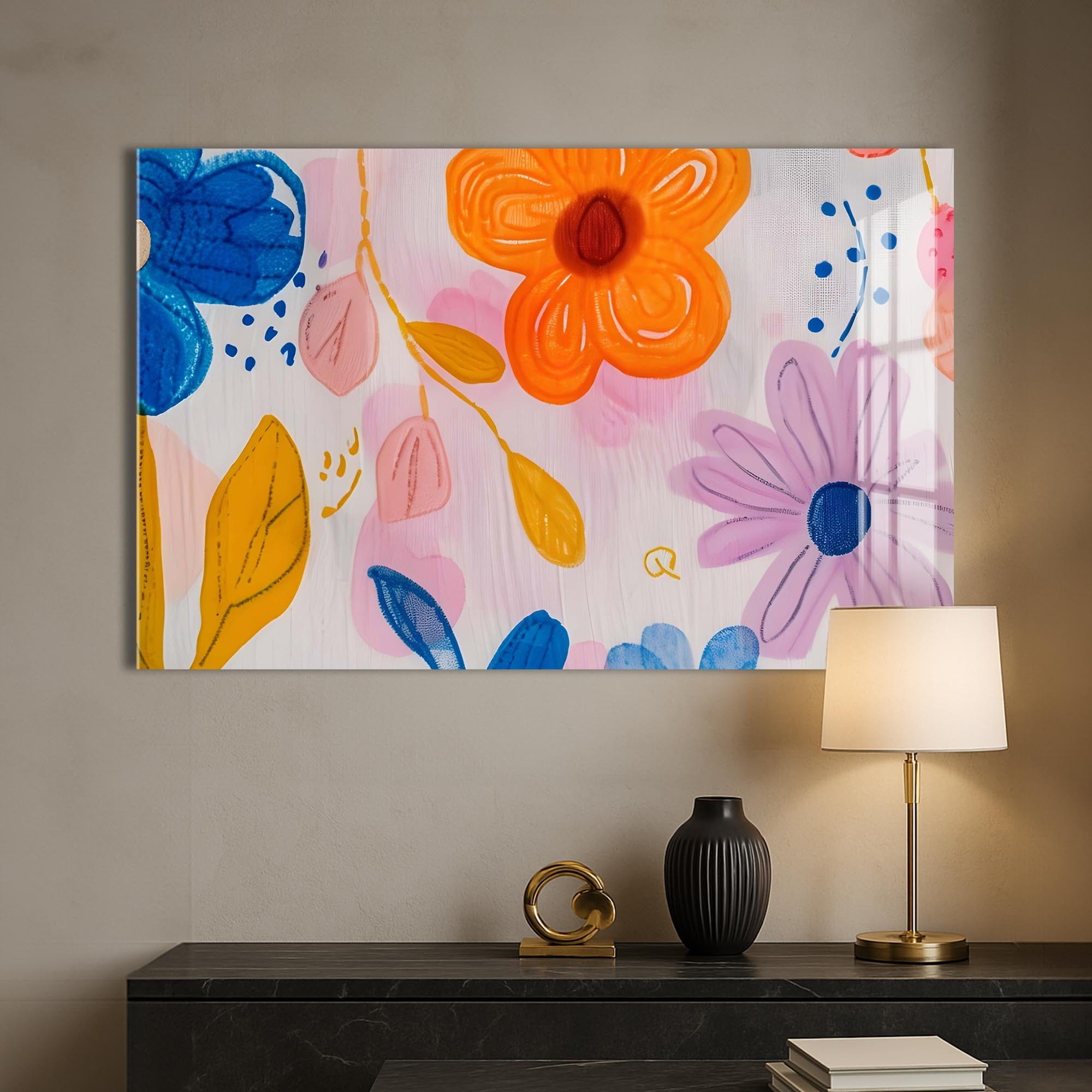 Artronauts Glass Print Floral Joy – Abstract Tempered Glass Wall Art