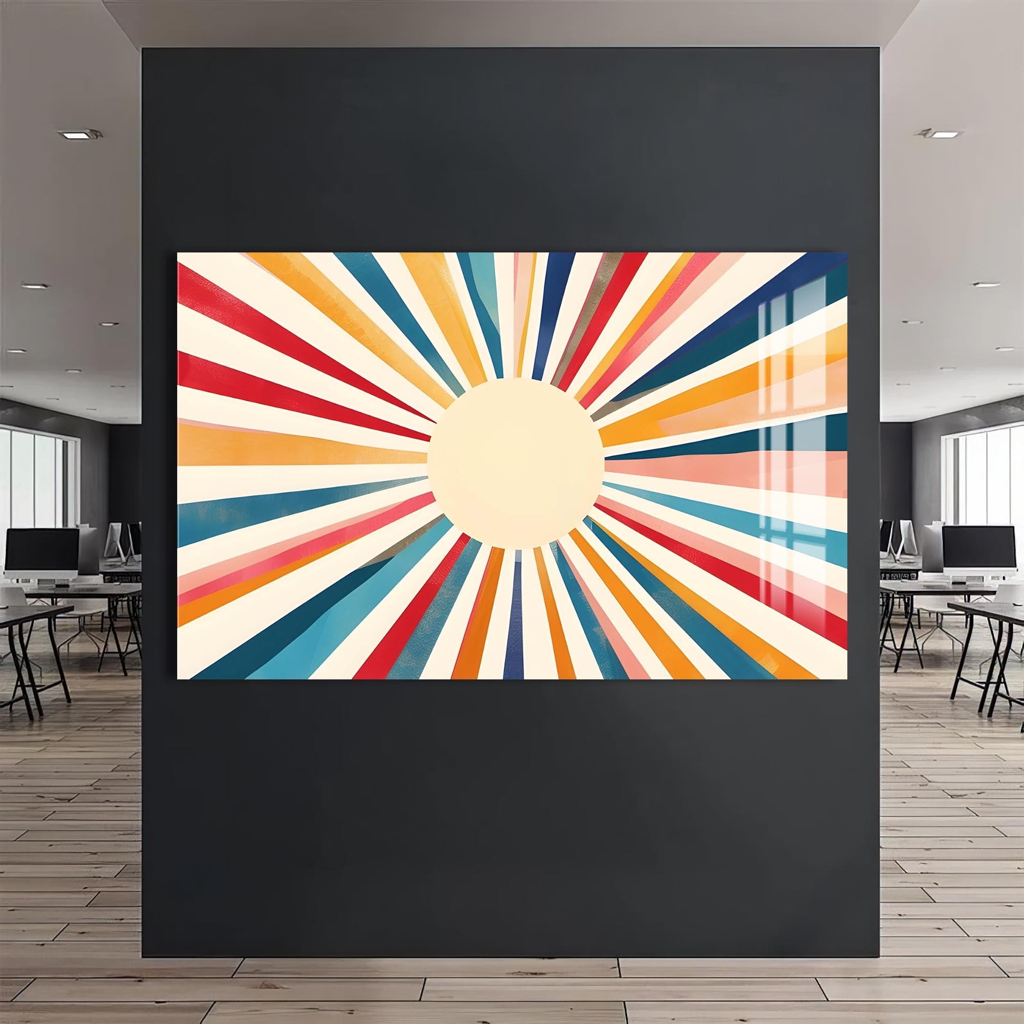 Artronauts Glass Print Soft Sunburst Pastel- Abstract Tempered Glass Wall Art