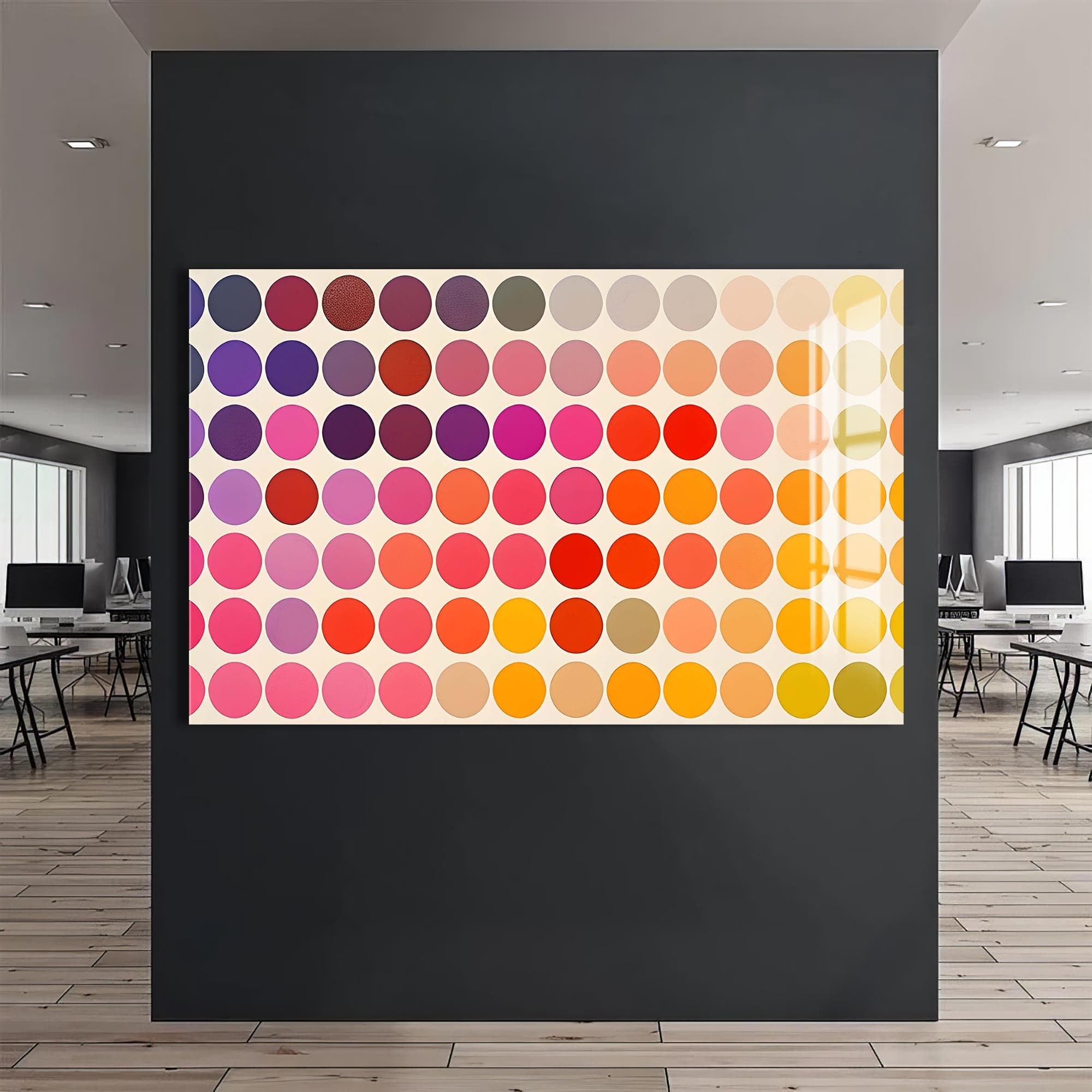 Artronauts Glass Print Colour Dot Grid- Abstract Tempered Glass Wall Art