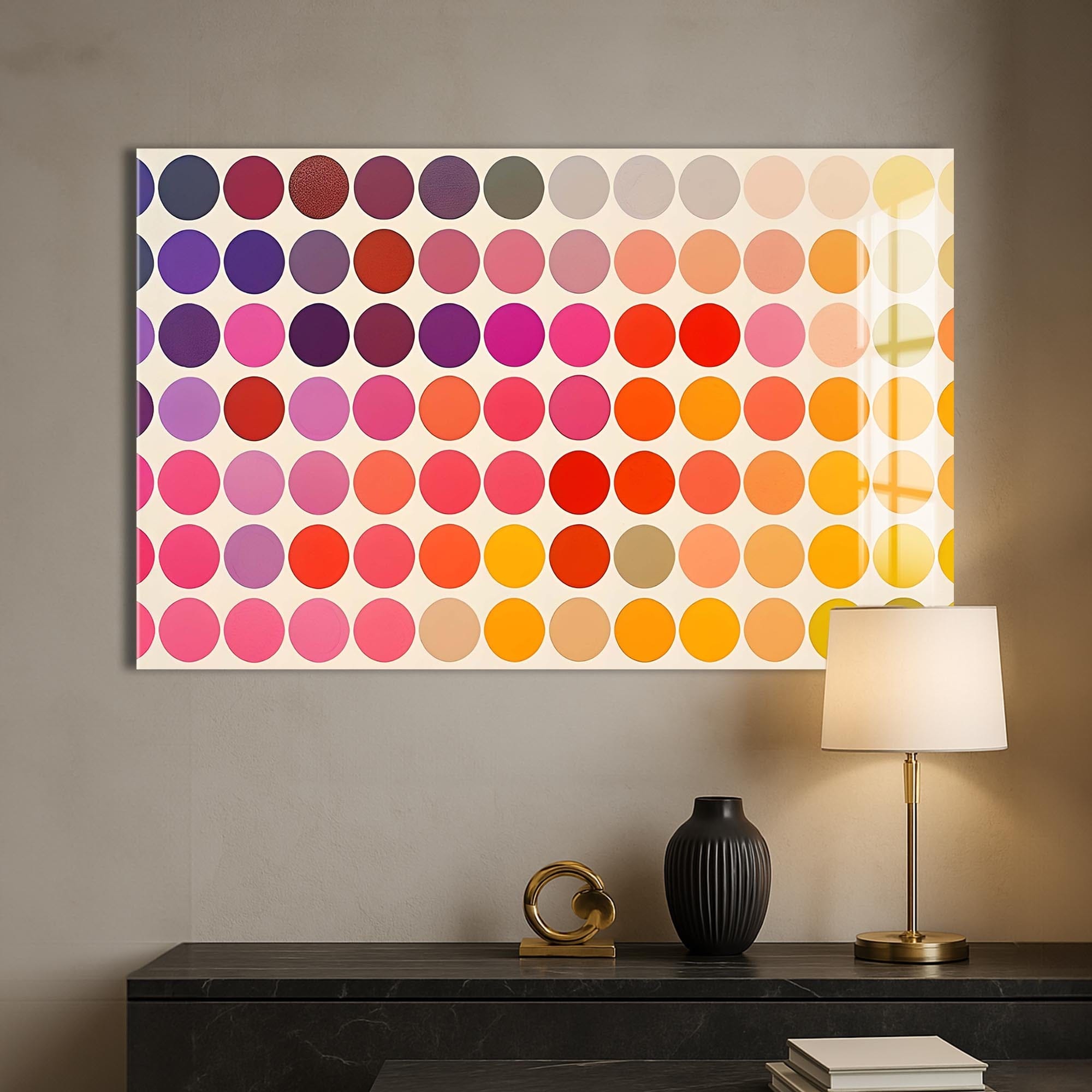 Artronauts Glass Print Colour Dot Grid- Abstract Tempered Glass Wall Art