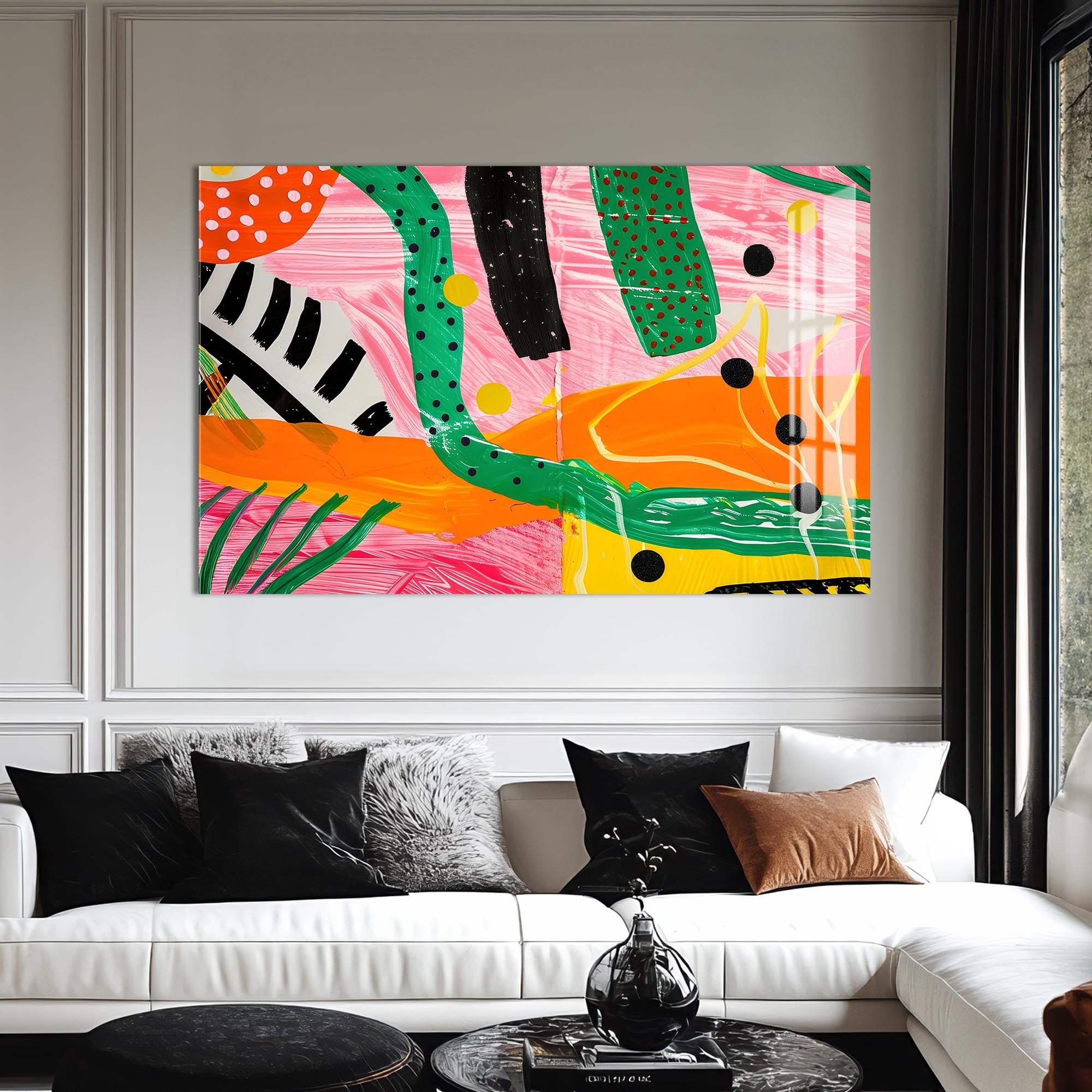 Artronauts Glass Print Bold Jungle Abstract-Abstract Tempered Glass Wall Art